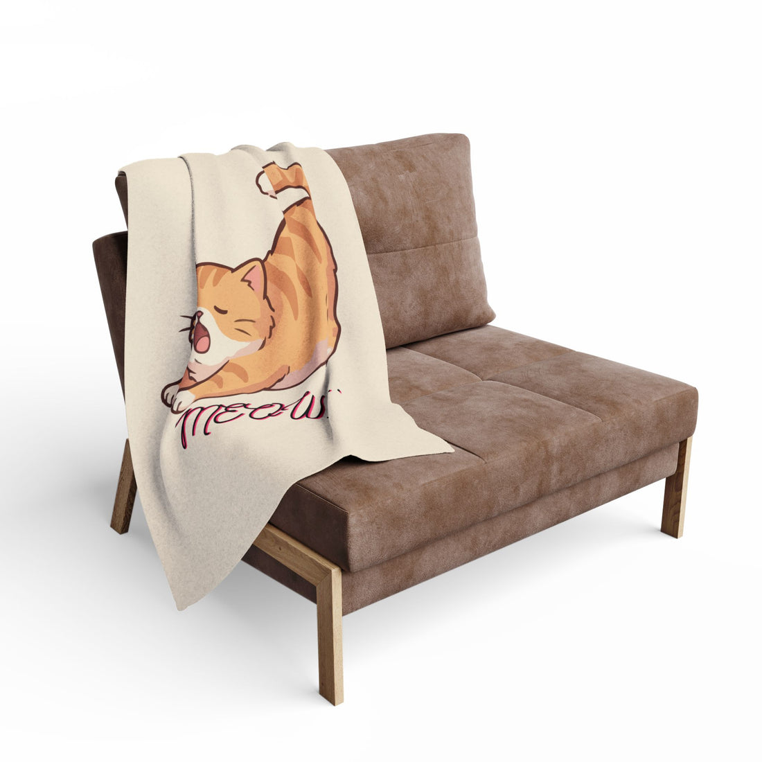 Arctic Fleece Blanket — Cute “Meow” Cat Circle Cozy Throw