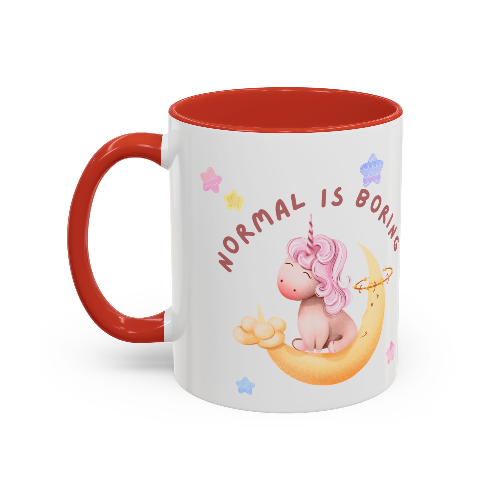 Unicorn Coffee Mug — "Be a Unicorn" Cute Rainbow Cloud Accent Mug