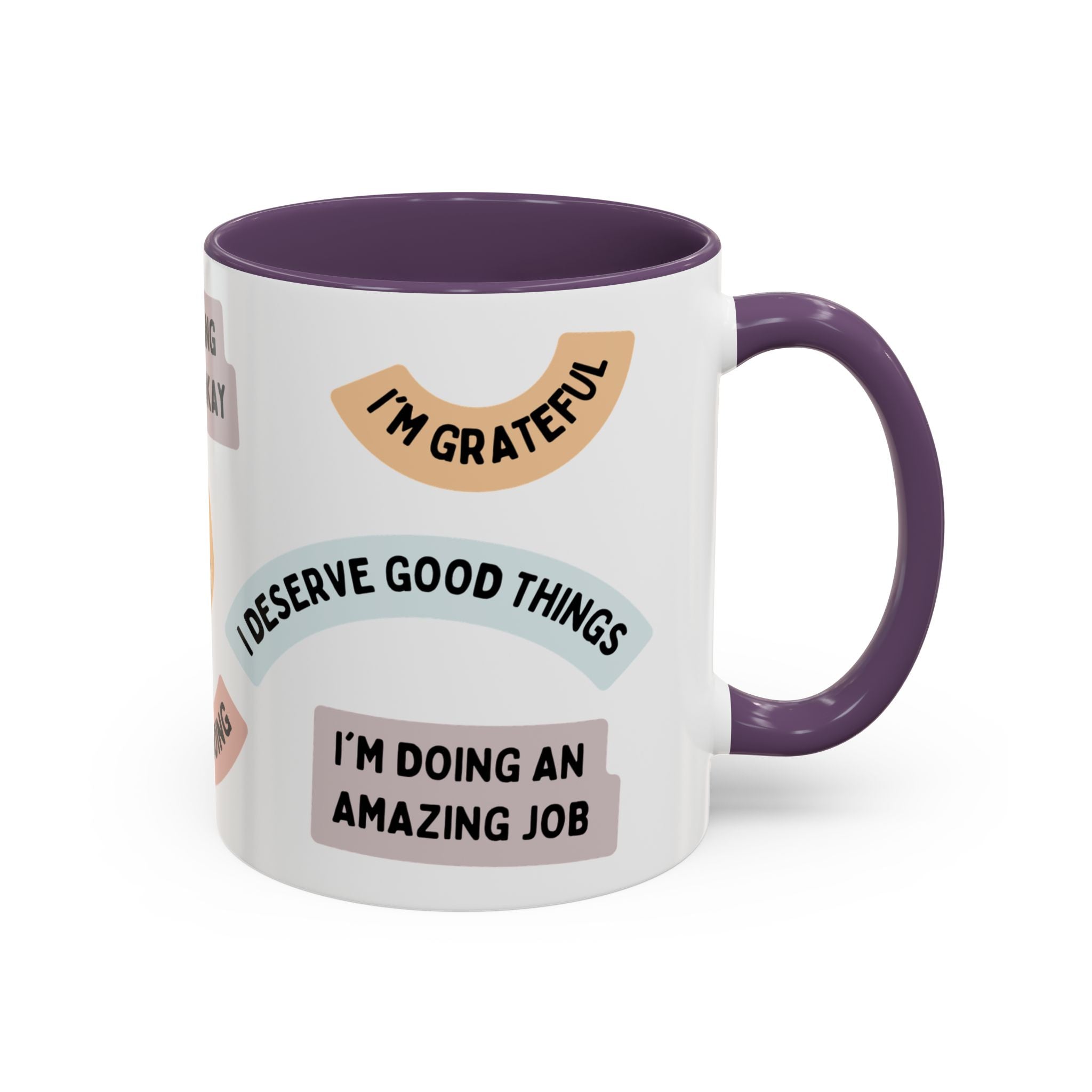 Affirmation Accent Coffee Mug – Positive Quote Inspirational Ceramic Mug (11/15oz)