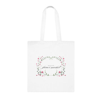 Floral Market Cotton Tote — "flower market" Wreath Shopper Bag