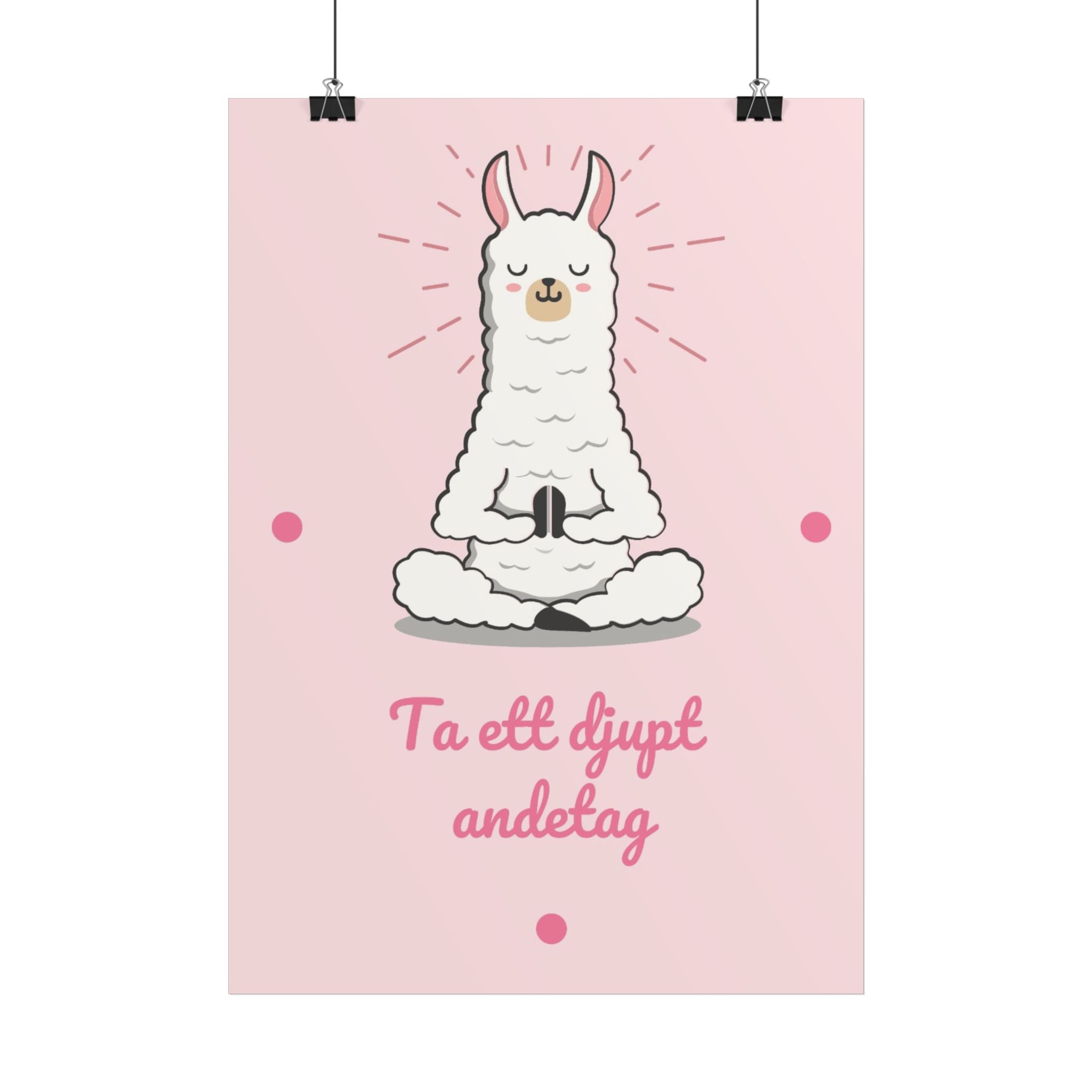 Meditating Llama Poster — "Ta ett djupt andetag" Inspirational Wall Art
