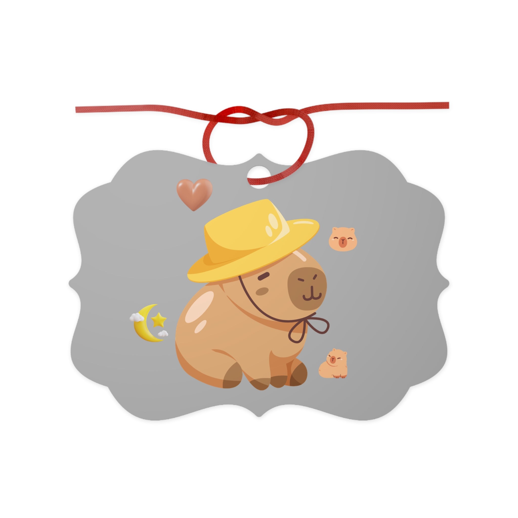 Cute Capybara Ornament — Aluminum Holiday Tree Decoration (1pc)