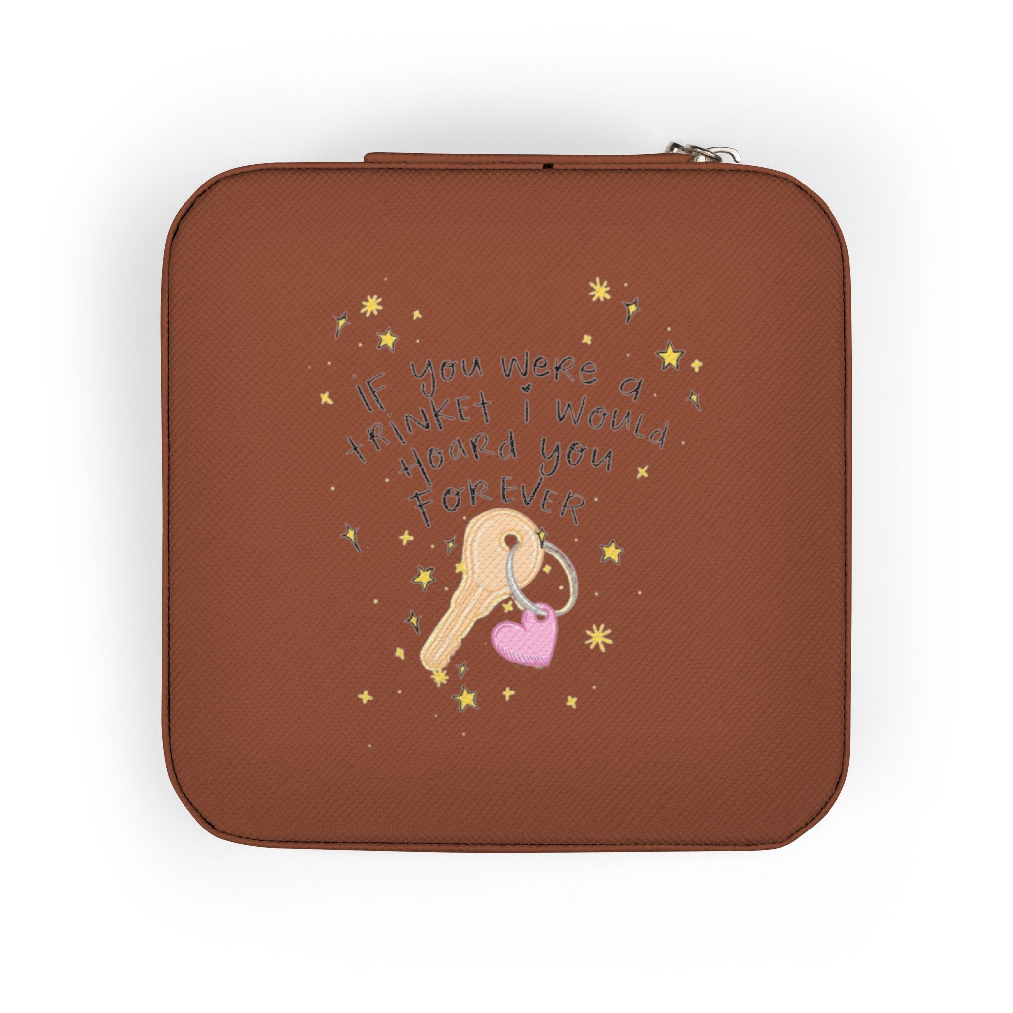Pink Compact Jewelry Travel Case – Portable Ring & Earring Organizer ("If your wings don't work, I would borrow yours")