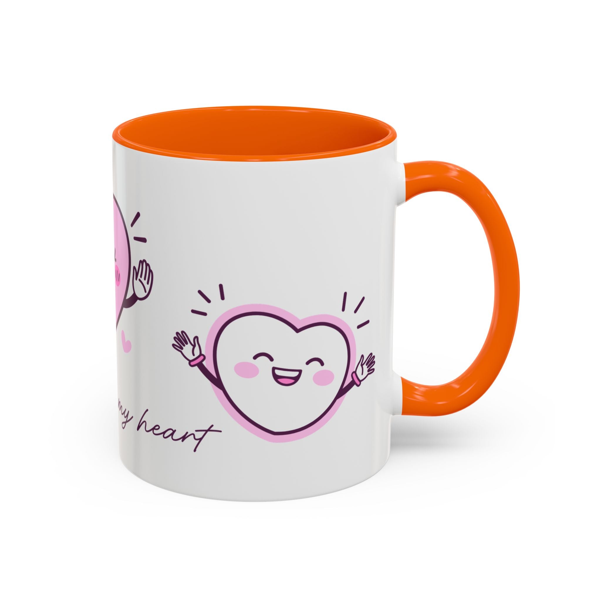You Warm My Heart Accent Coffee Mug — Cute Pink Heart Valentine Gift (11/15oz)
