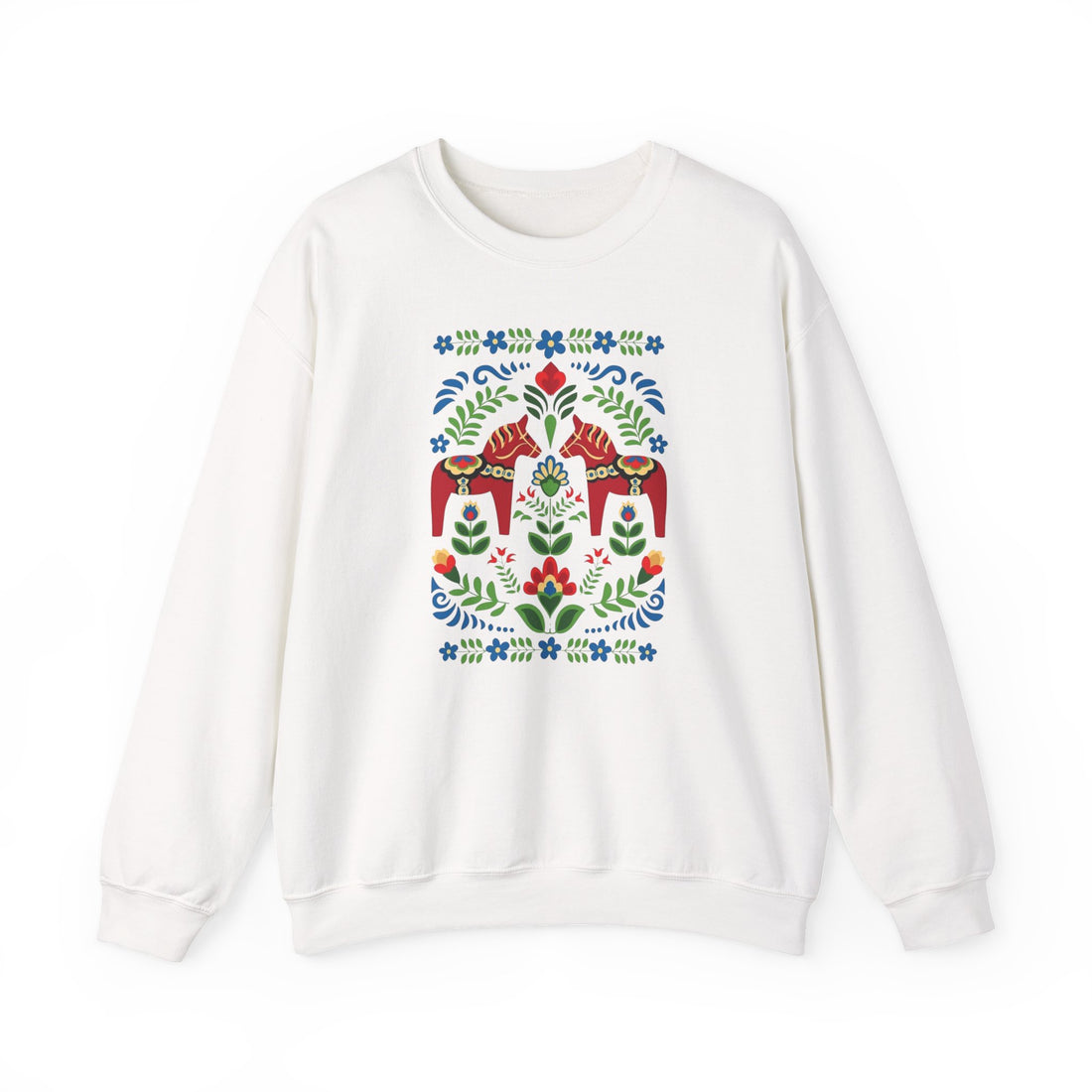 Folk Dala Horses Crewneck Sweatshirt