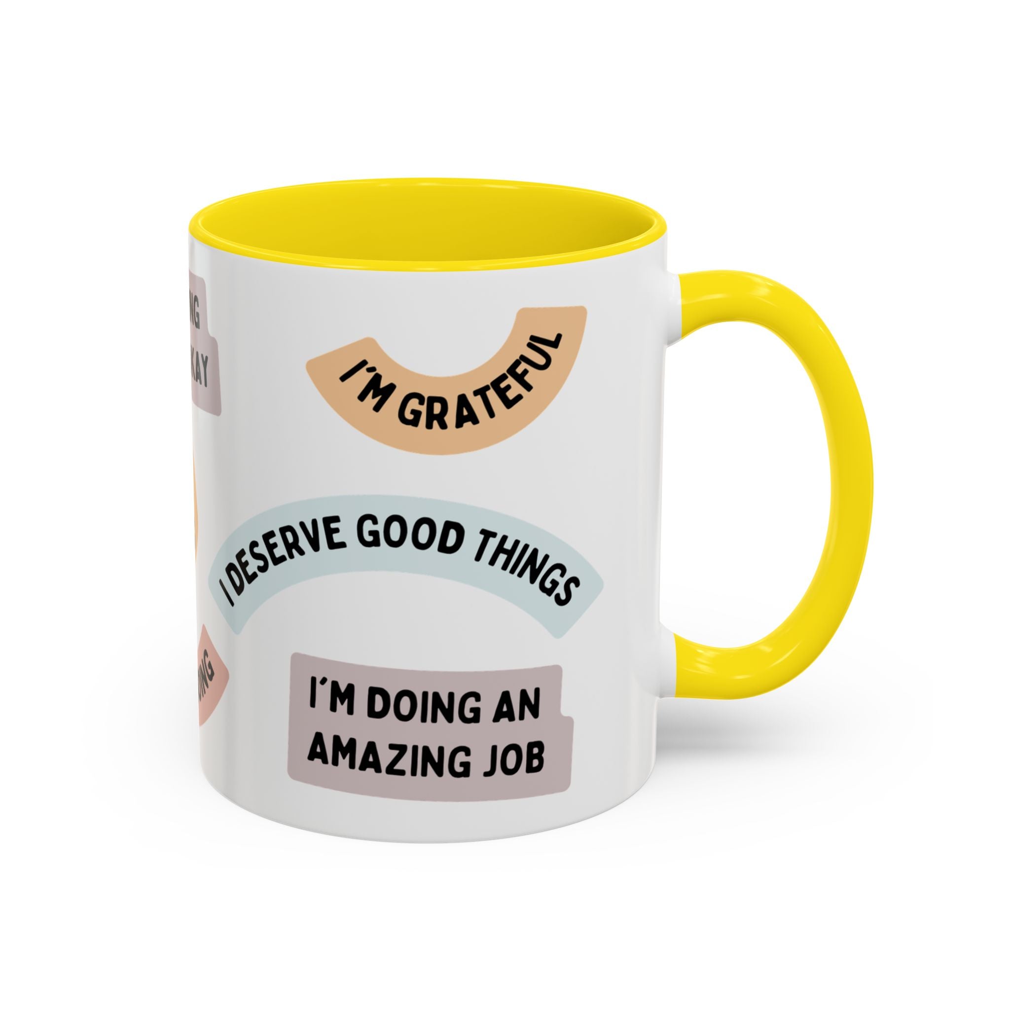 Affirmation Accent Coffee Mug – Positive Quote Inspirational Ceramic Mug (11/15oz)
