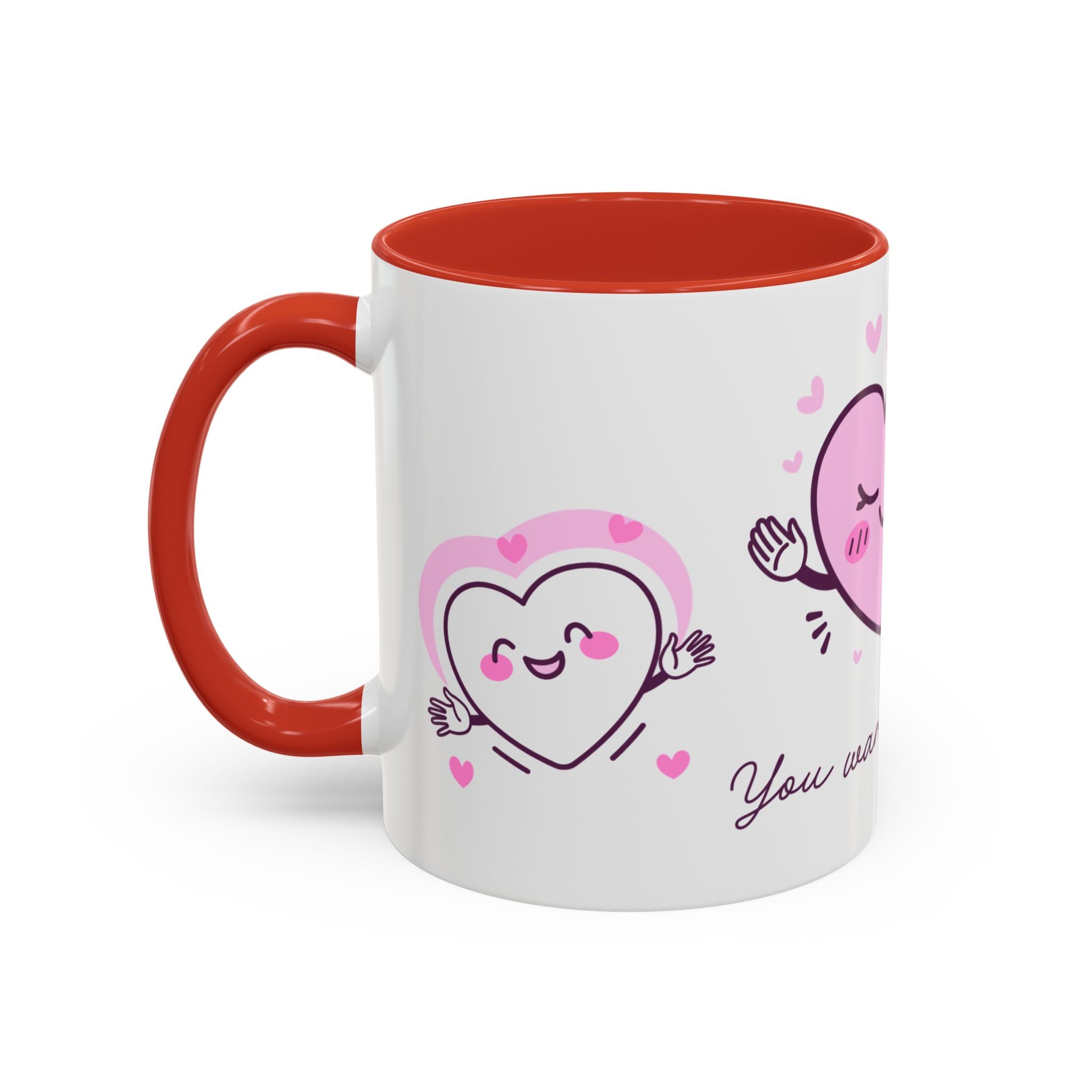 You Warm My Heart Accent Coffee Mug — Cute Pink Heart Valentine Gift (11/15oz)