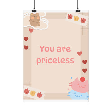 You Are Priceless Poster — Cute Motivational Wall Art for Kids & Teens