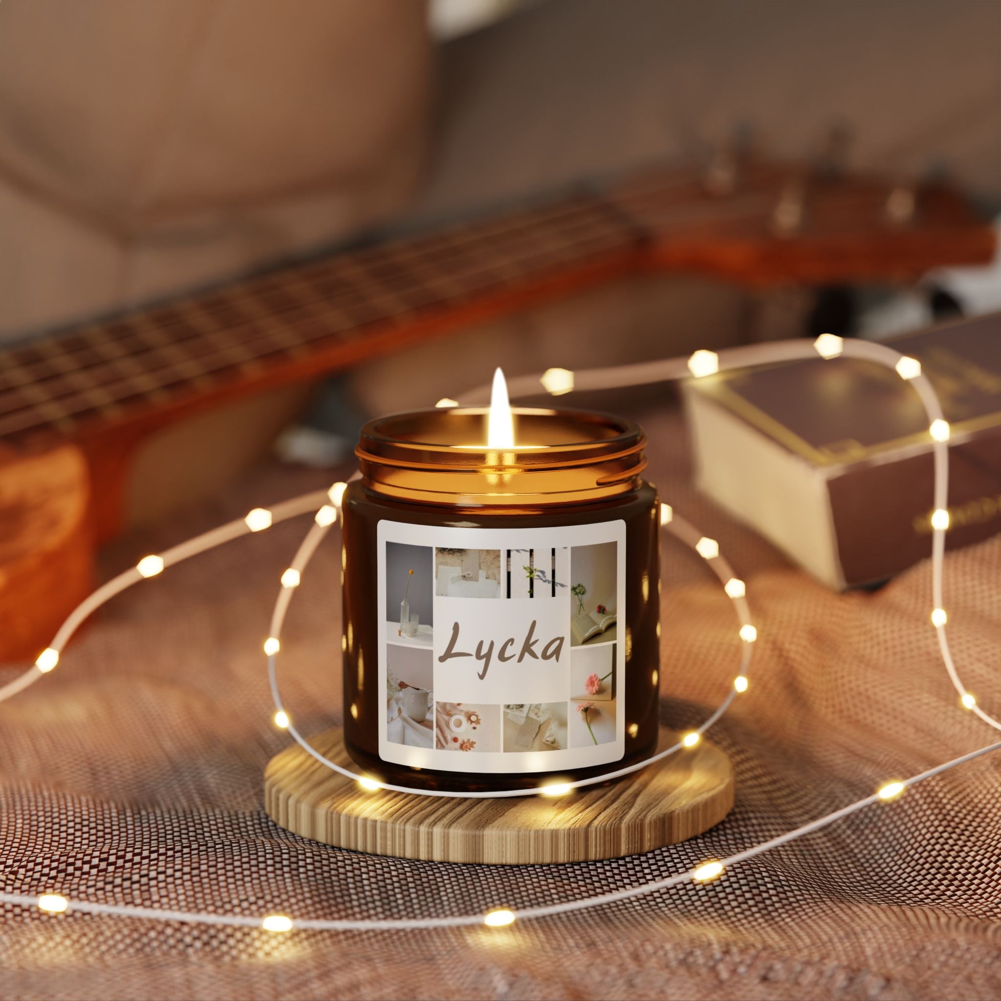 Soy Candle — 'Lycka' Amber Jar Scented Candle (Multiple Sizes)