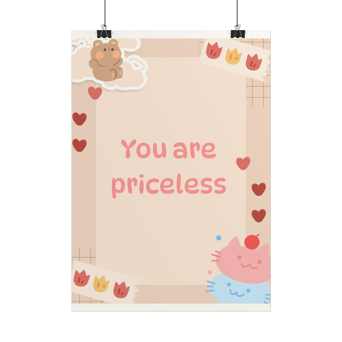 You Are Priceless Poster — Cute Motivational Wall Art for Kids & Teens