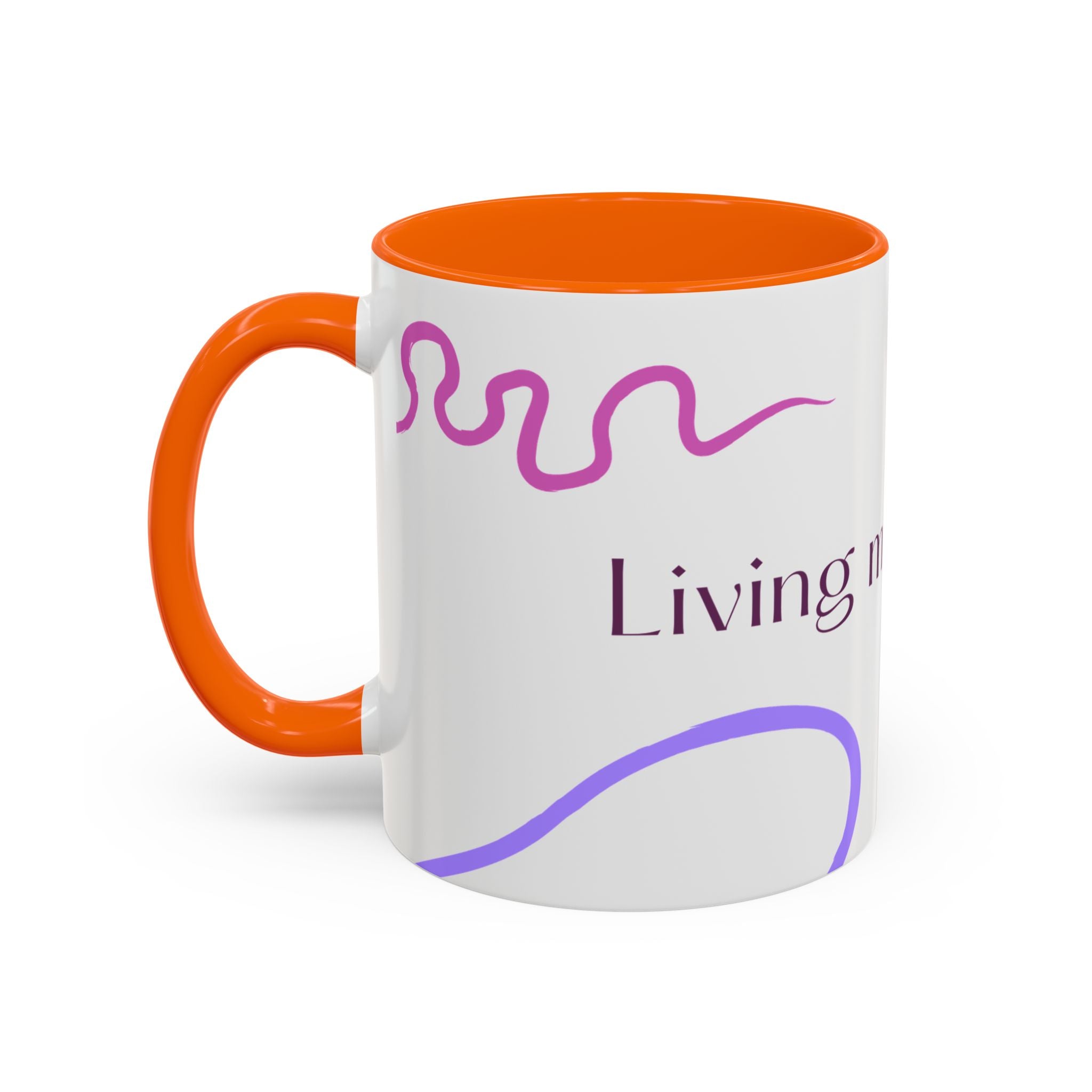 Accent Coffee Mug — 'Living My Best Life' Inspirational Ceramic Mug