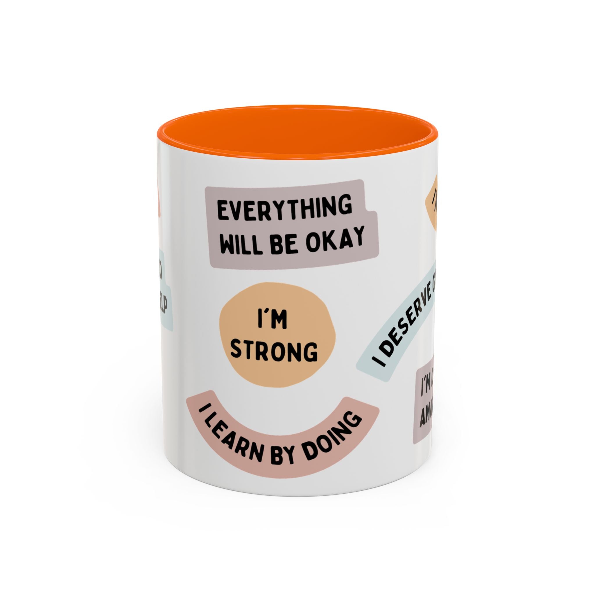 Affirmation Accent Coffee Mug – Positive Quote Inspirational Ceramic Mug (11/15oz)