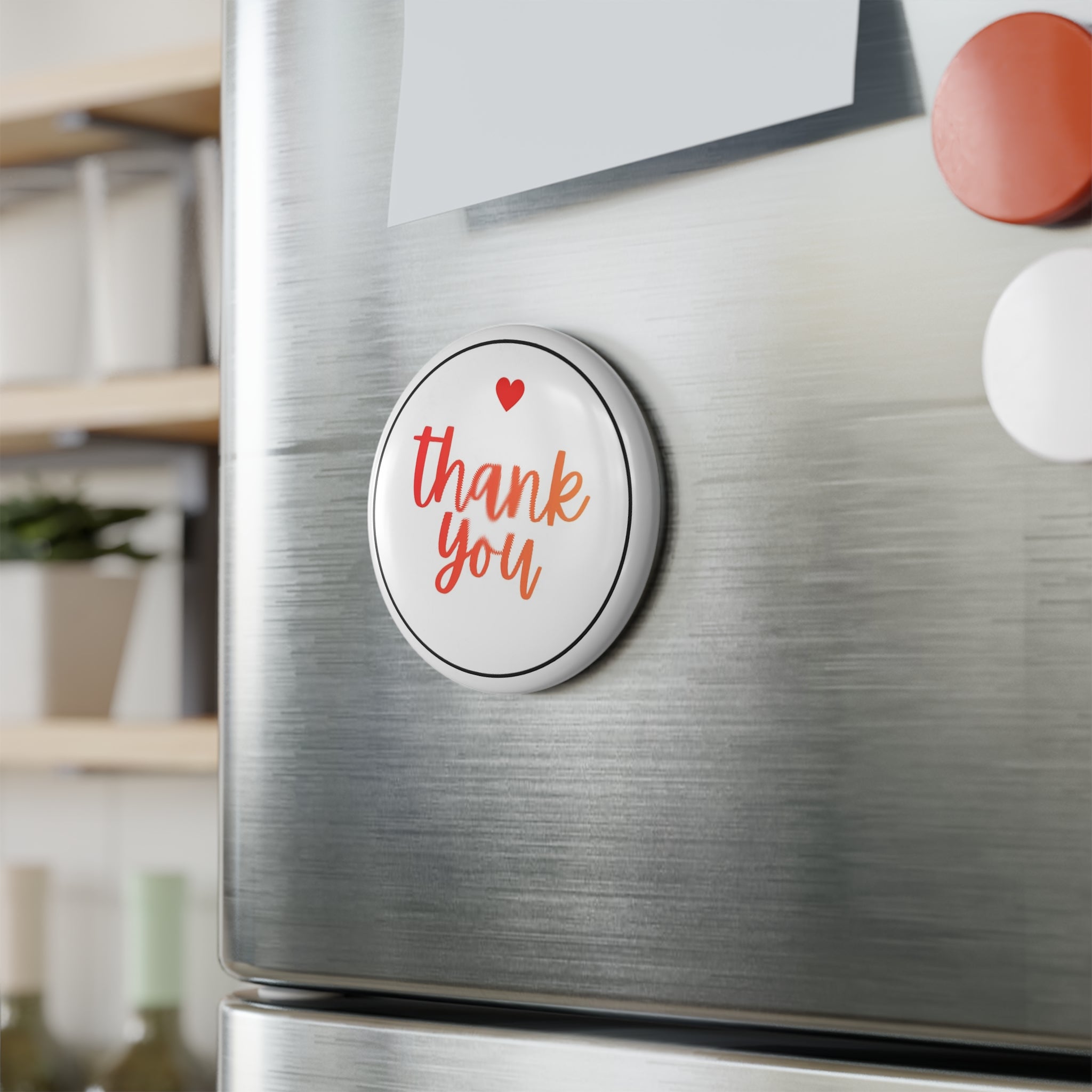 Thank You Round Button Magnet — Small Thank-You Gift Magnet