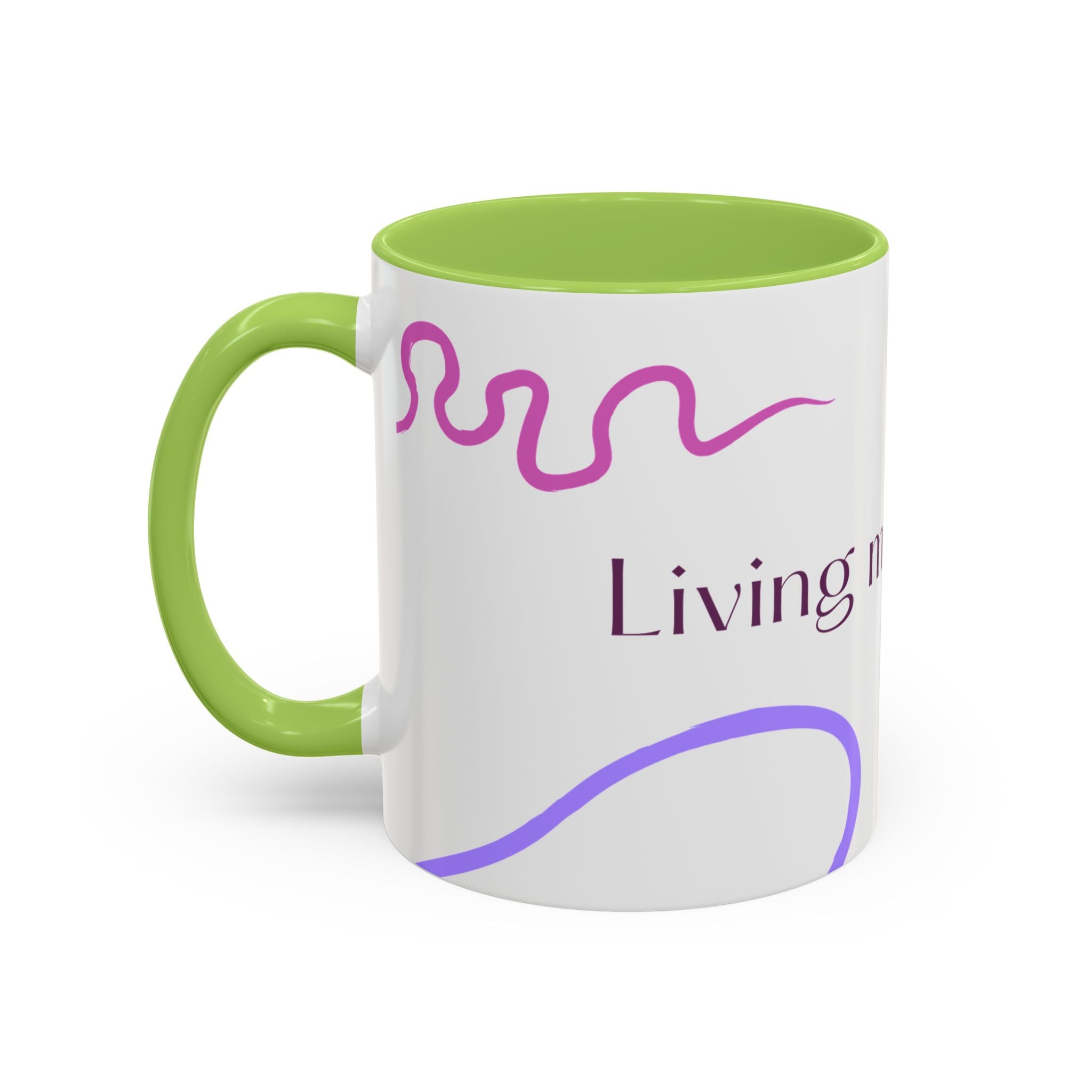 Accent Coffee Mug — 'Living My Best Life' Inspirational Ceramic Mug