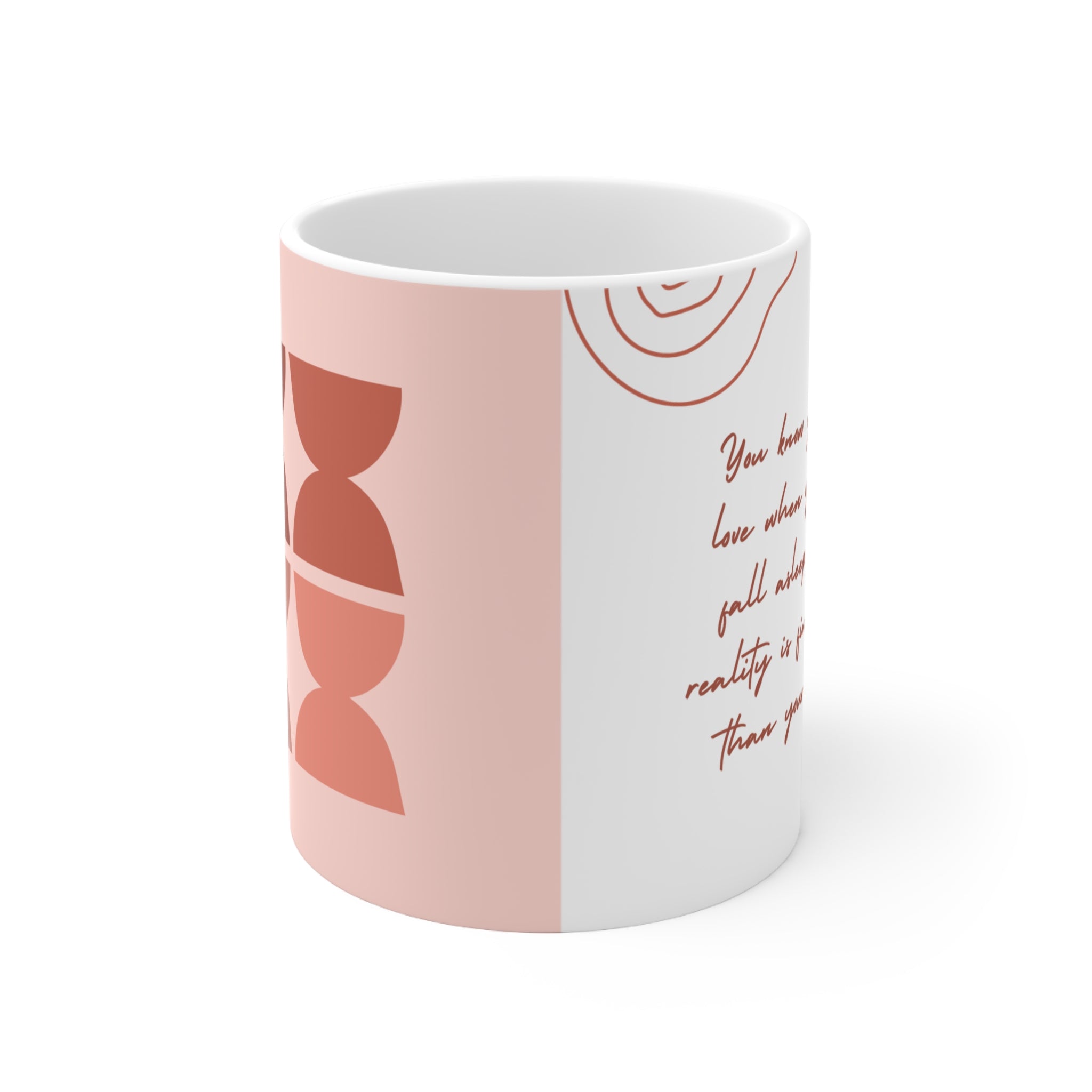Minimalist Abstract Ceramic Coffee Mug — Modern Pink Geometric Design (11oz, 15oz)