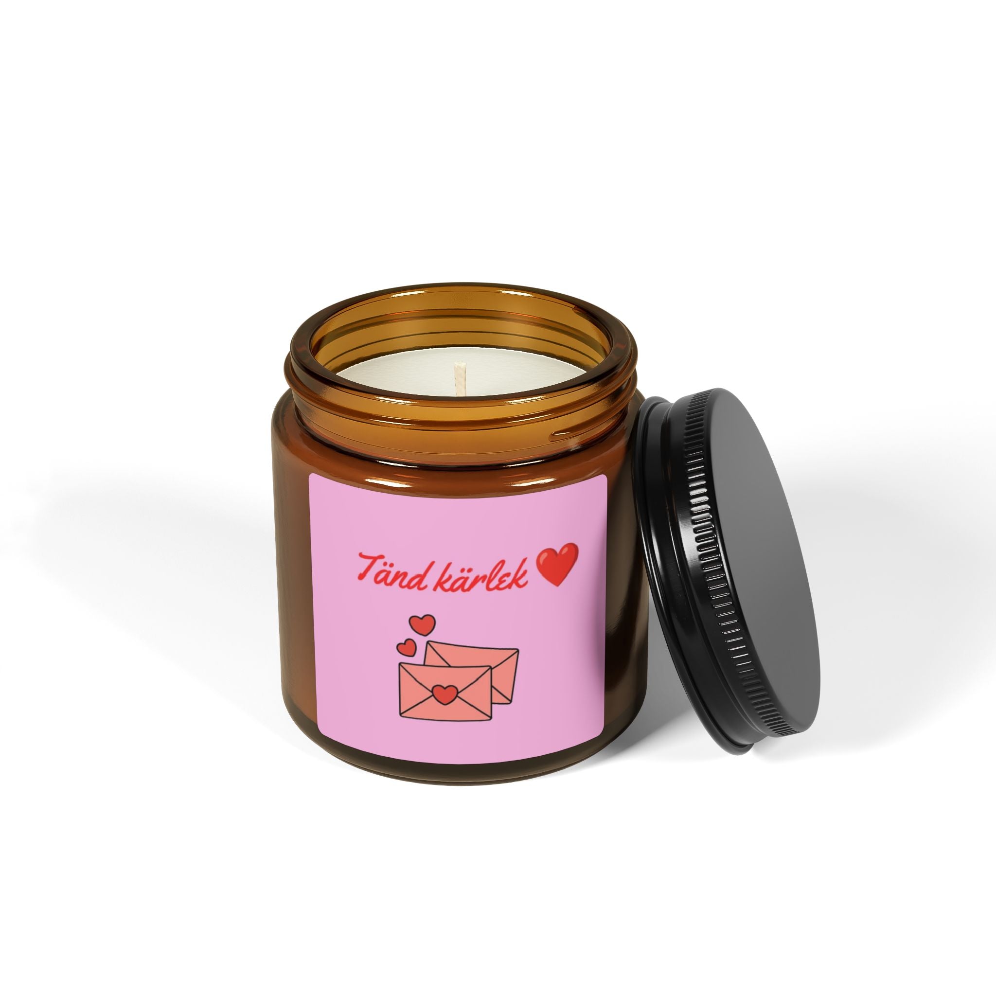Tänd kärlek Soy Candle — Amber Jar Valentine Scented Candle