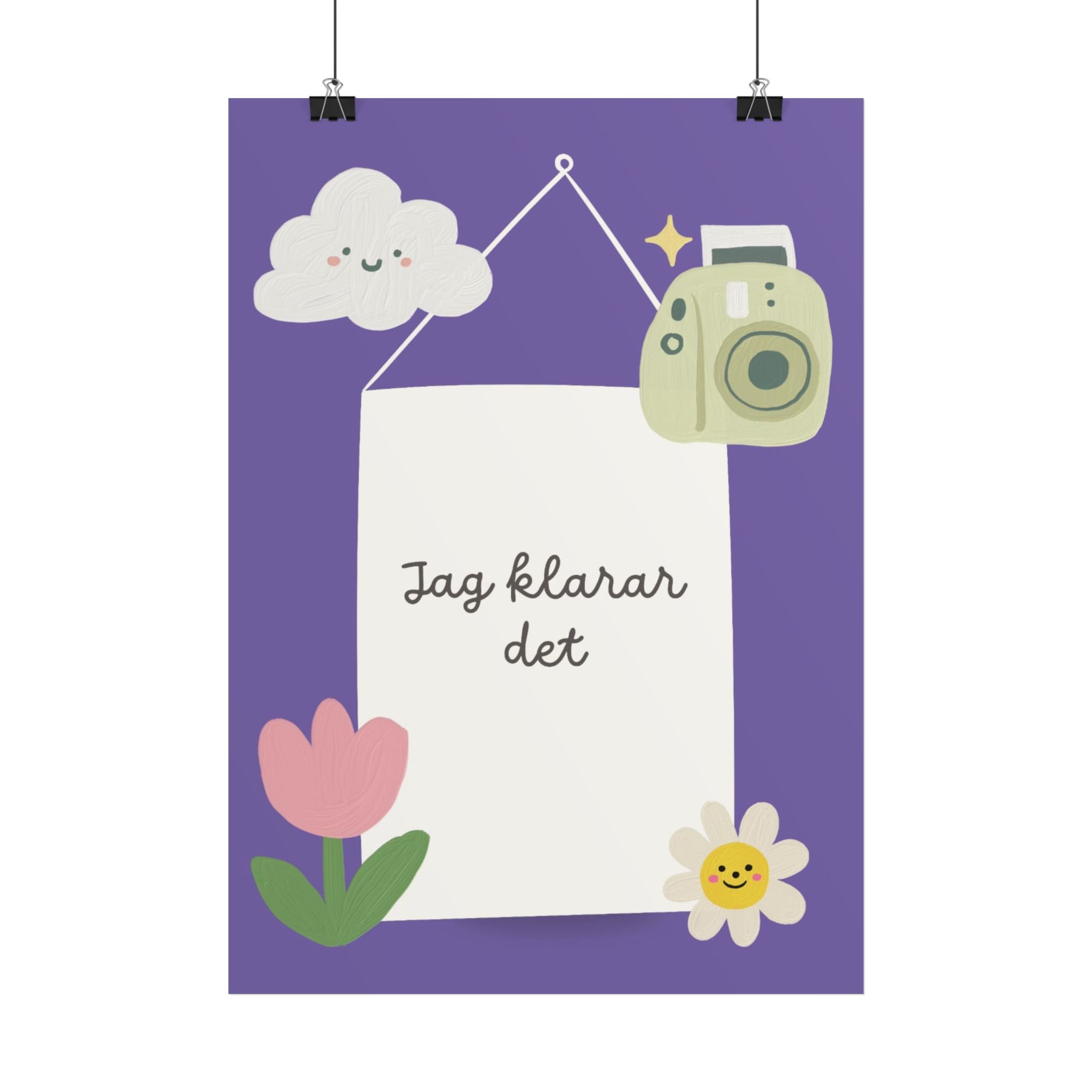 Motivational Poster — "Jag klarar det" Scandinavian Kids Positive Wall Art