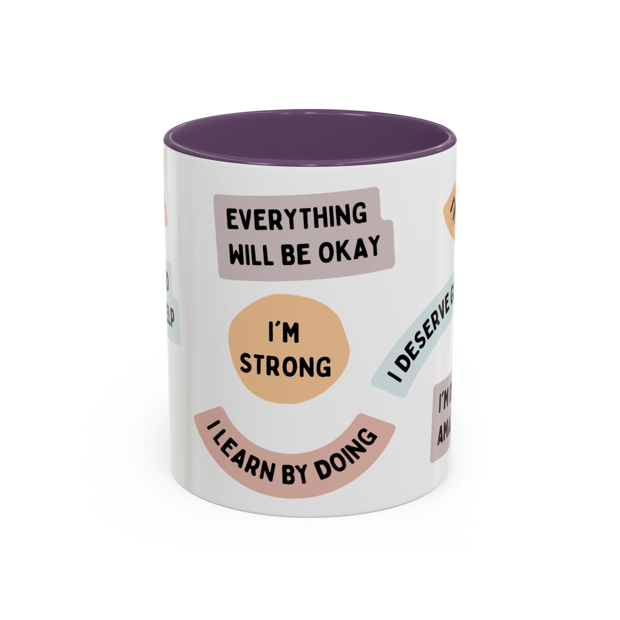 Affirmation Accent Coffee Mug – Positive Quote Inspirational Ceramic Mug (11/15oz)
