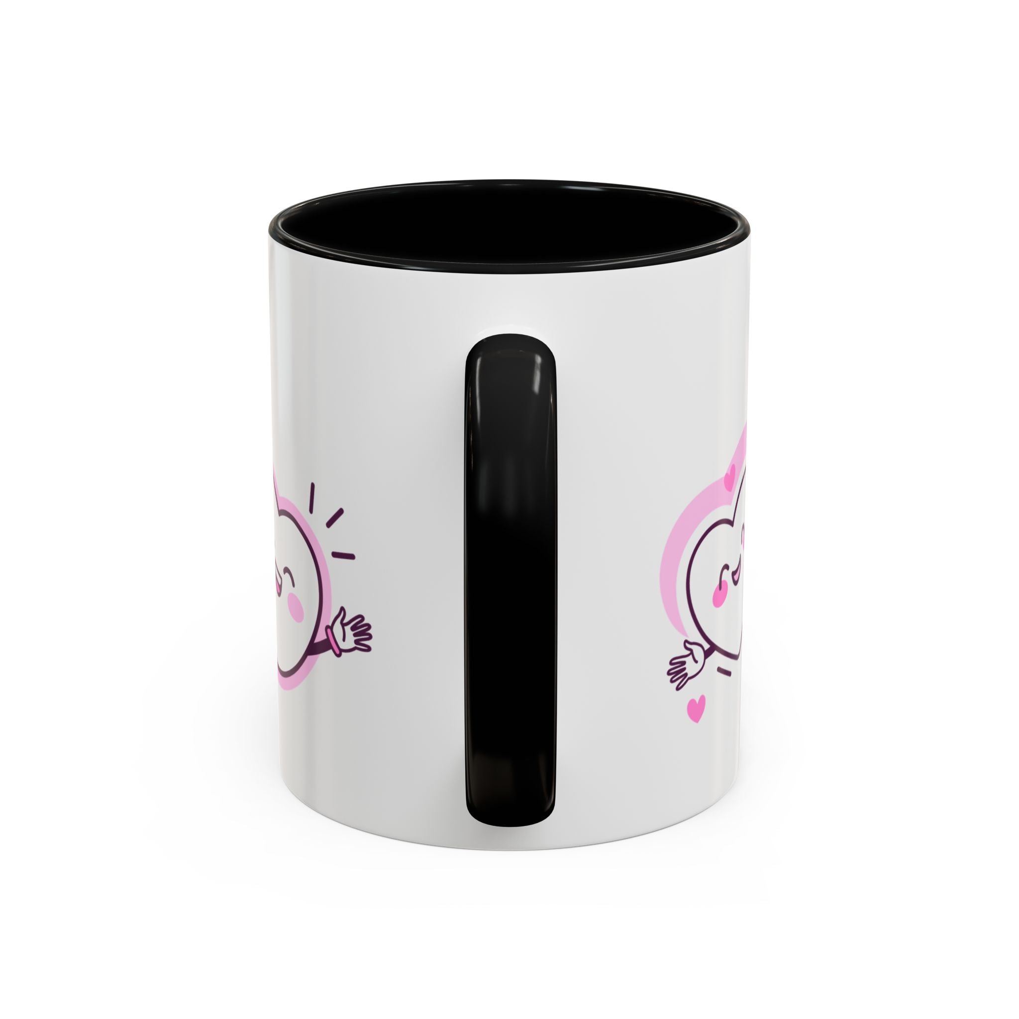 You Warm My Heart Accent Coffee Mug — Cute Pink Heart Valentine Gift (11/15oz)