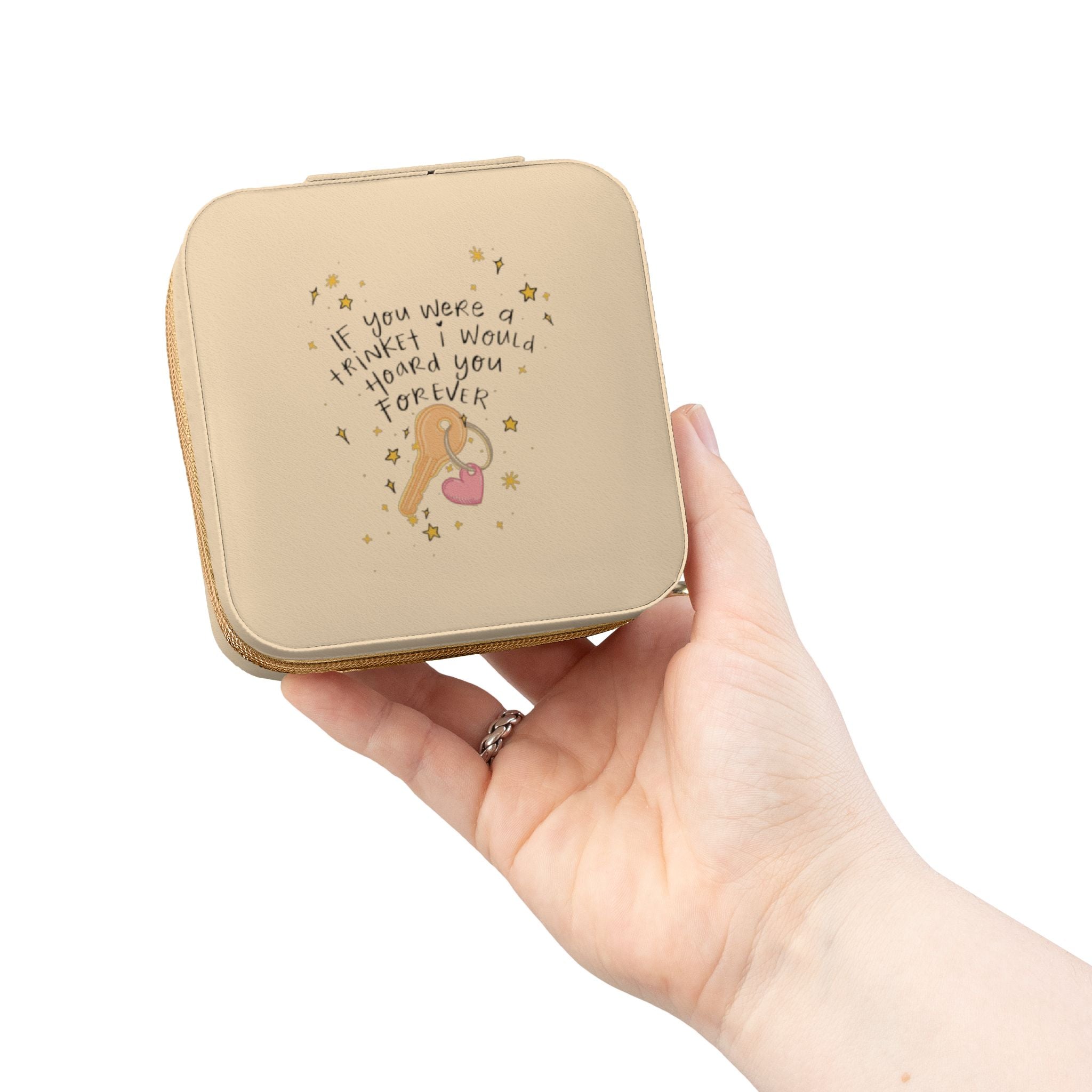 Pink Compact Jewelry Travel Case – Portable Ring & Earring Organizer ("If your wings don't work, I would borrow yours")