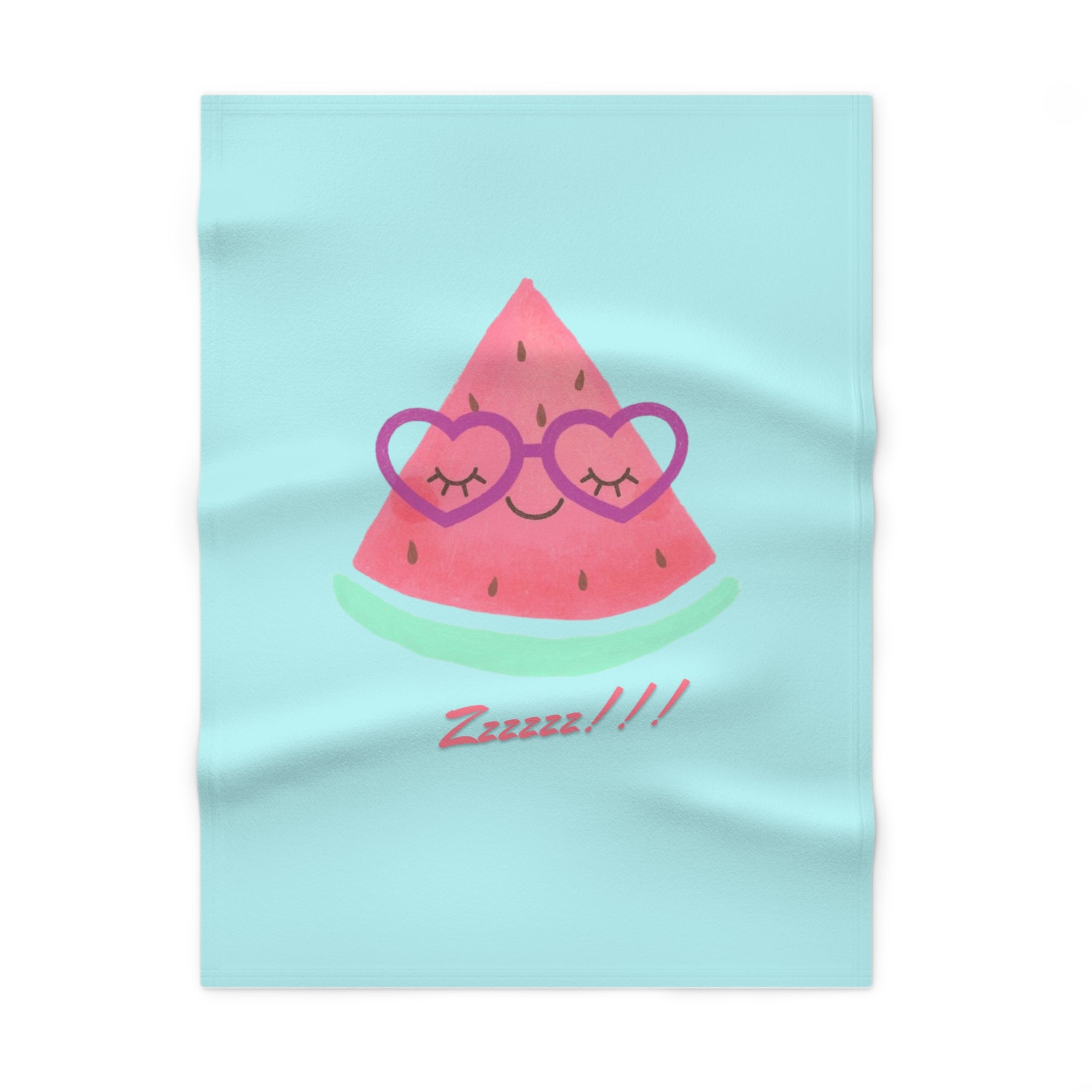Cute Watermelon Baby Blanket — Soft Fleece 'Zzz' Sleepy Slice