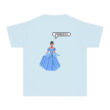 Princess Bubble Youth Tee — Cute Blue Fairy-Tale Shirt for Kids