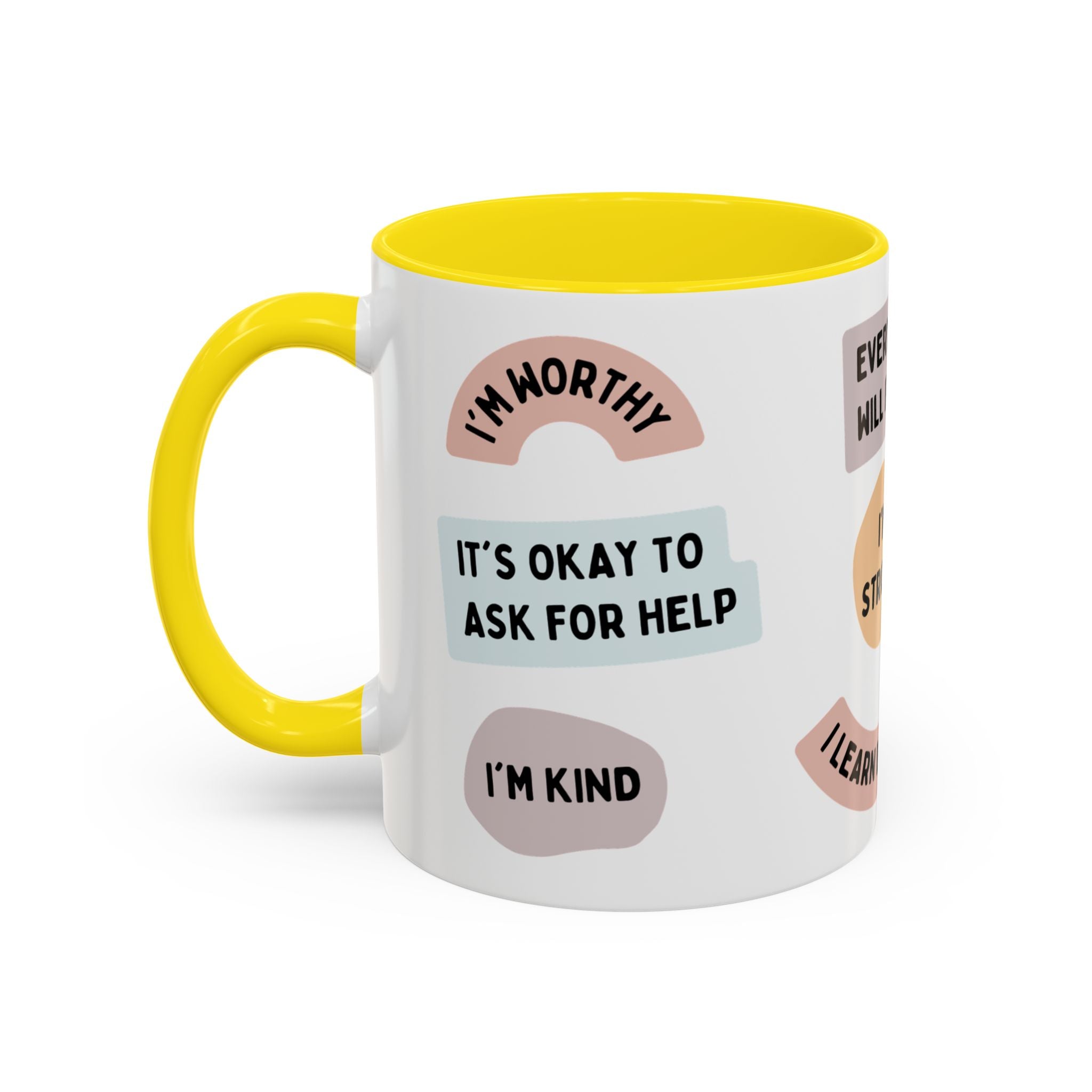 Affirmation Accent Coffee Mug – Positive Quote Inspirational Ceramic Mug (11/15oz)