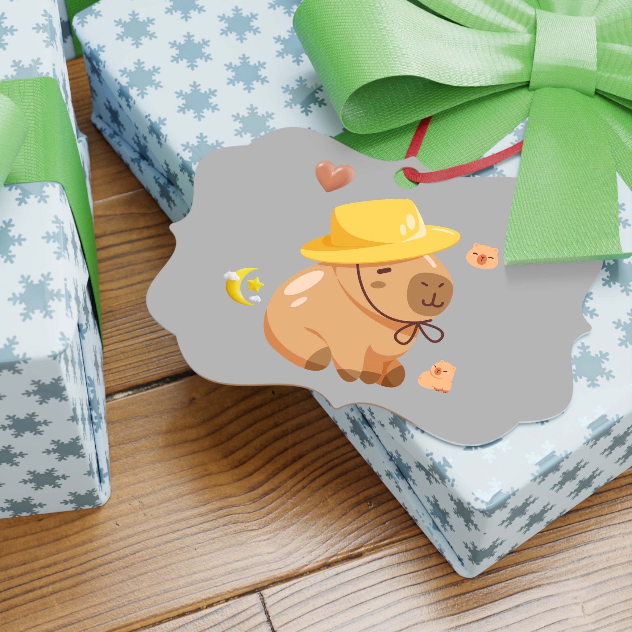 Cute Capybara Ornament — Aluminum Holiday Tree Decoration (1pc)