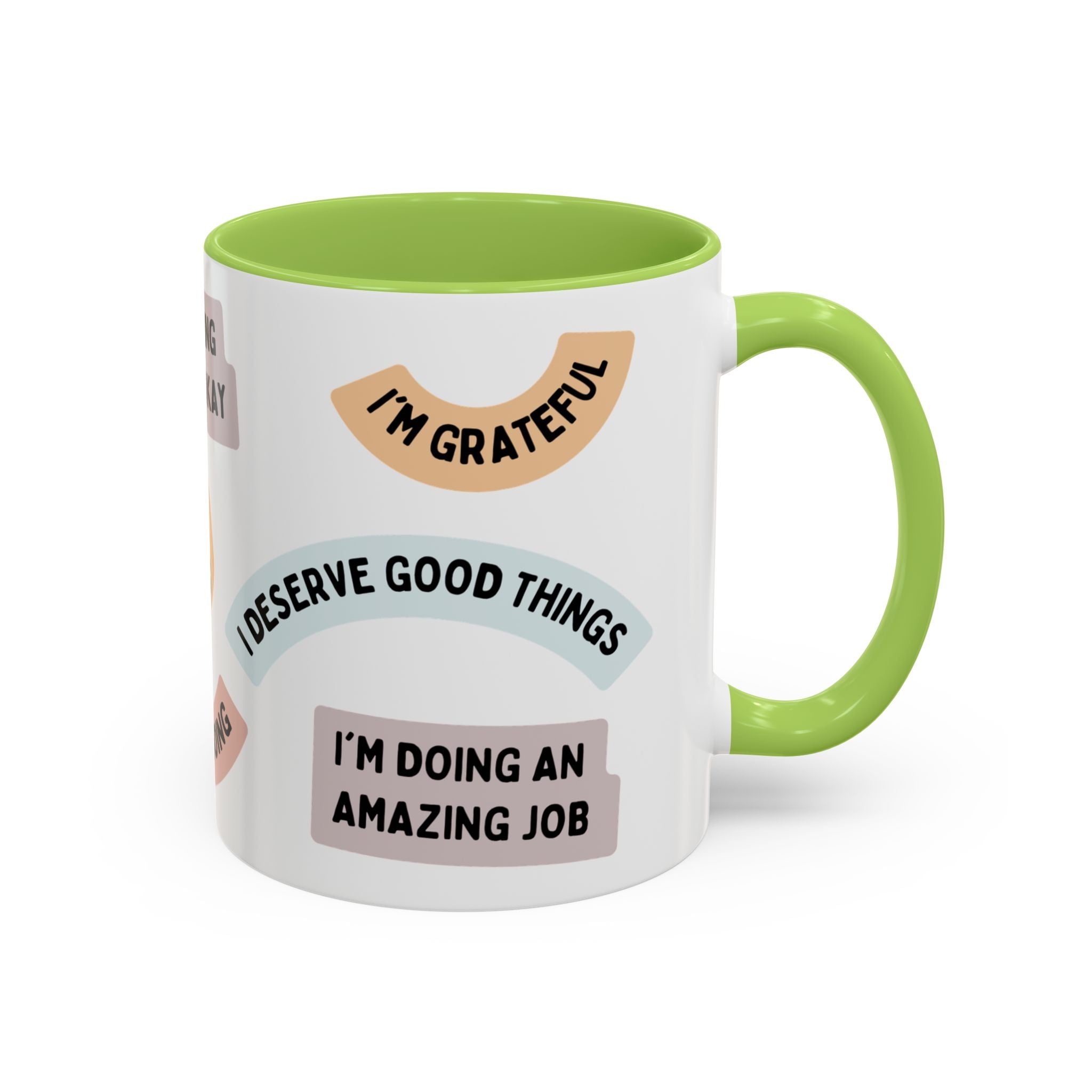 Affirmation Accent Coffee Mug – Positive Quote Inspirational Ceramic Mug (11/15oz)