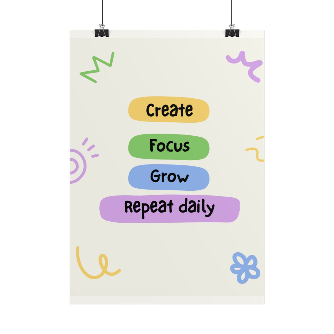 Create • Focus • Grow – Motivational Poster