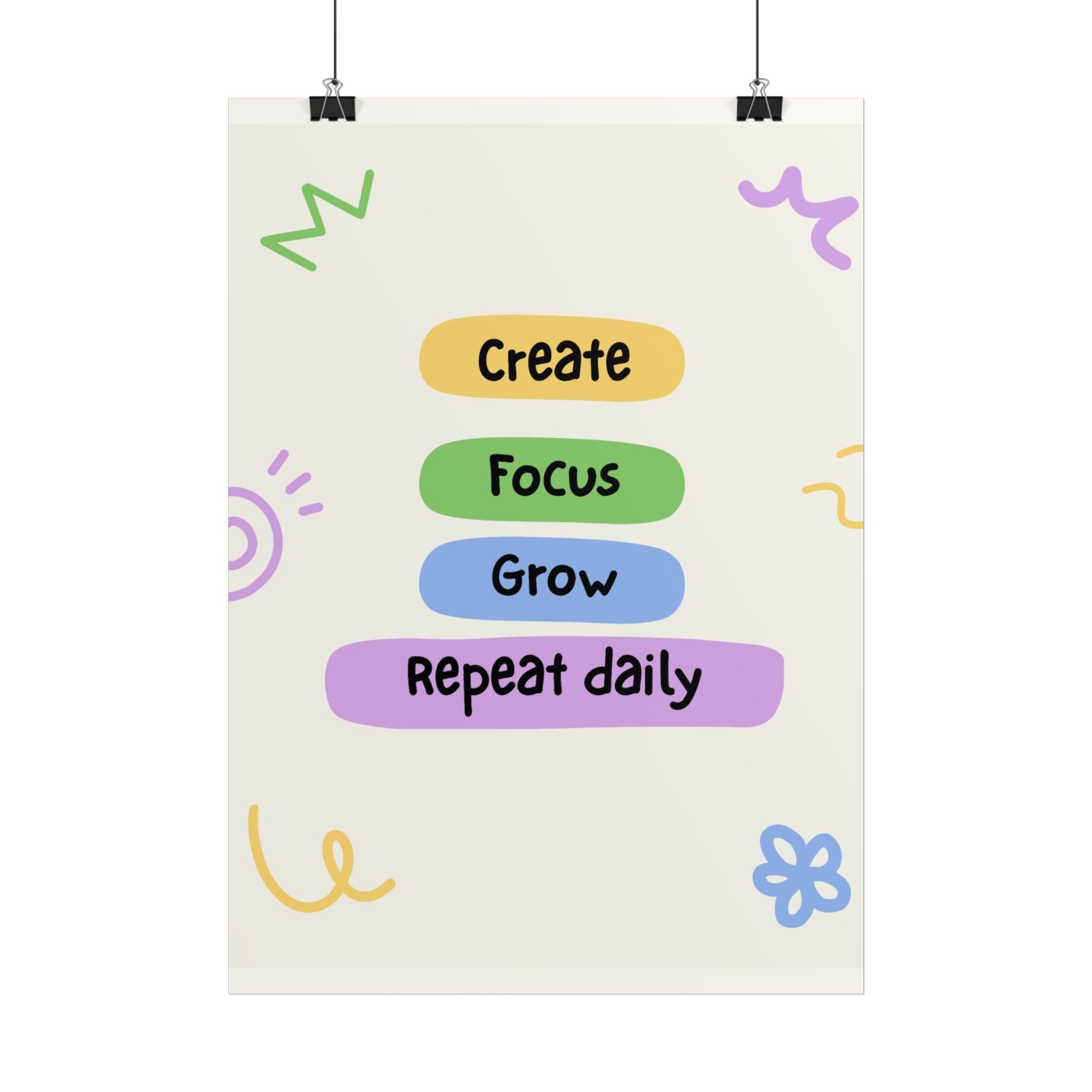 Create • Focus • Grow – Motivational Poster