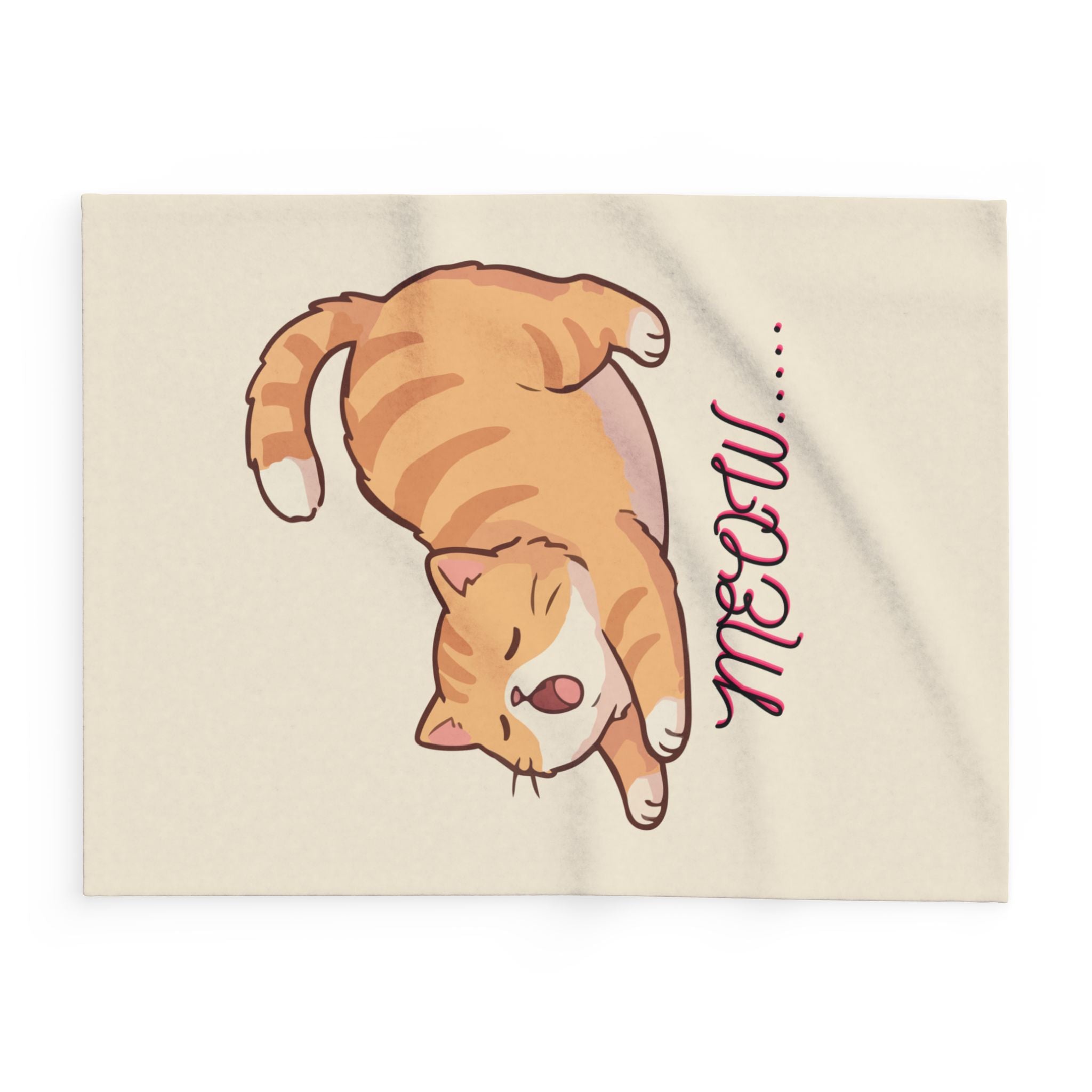 Arctic Fleece Blanket — Cute “Meow” Cat Circle Cozy Throw