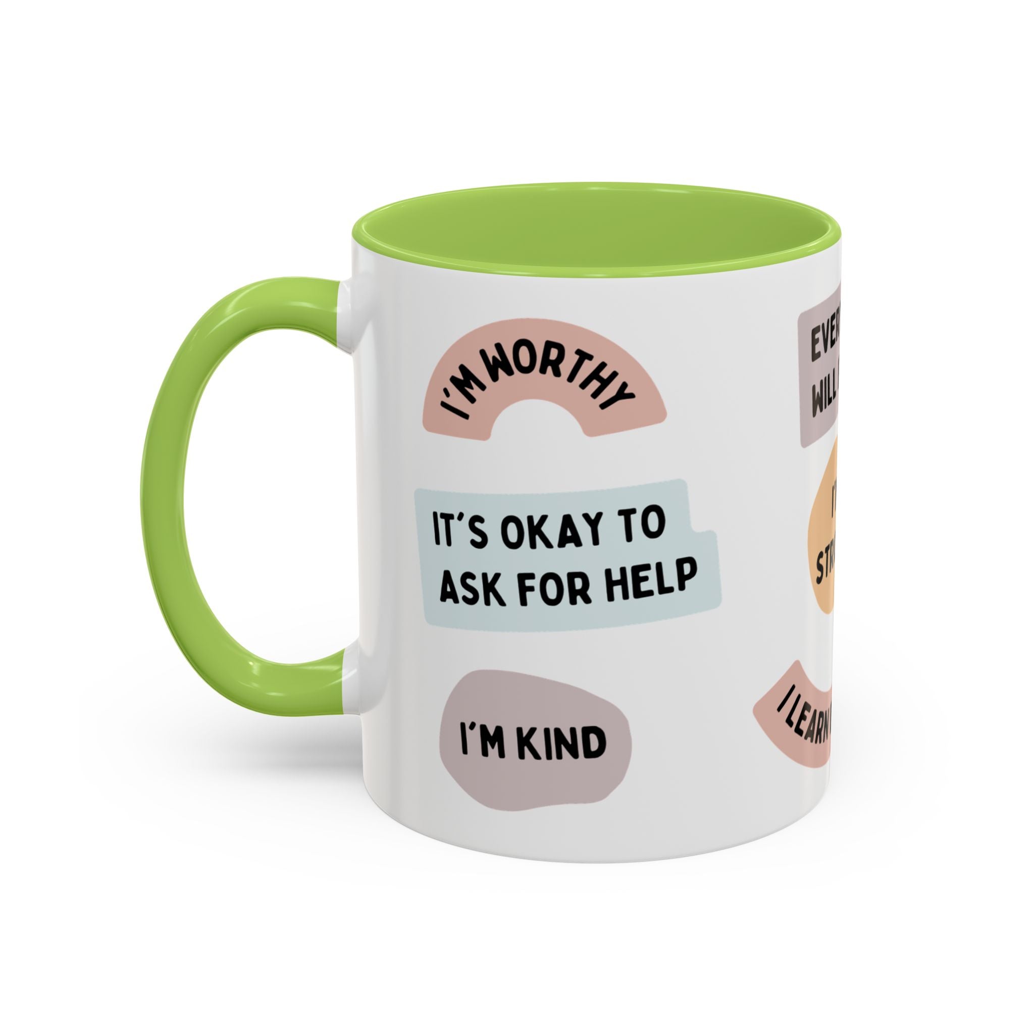 Affirmation Accent Coffee Mug – Positive Quote Inspirational Ceramic Mug (11/15oz)