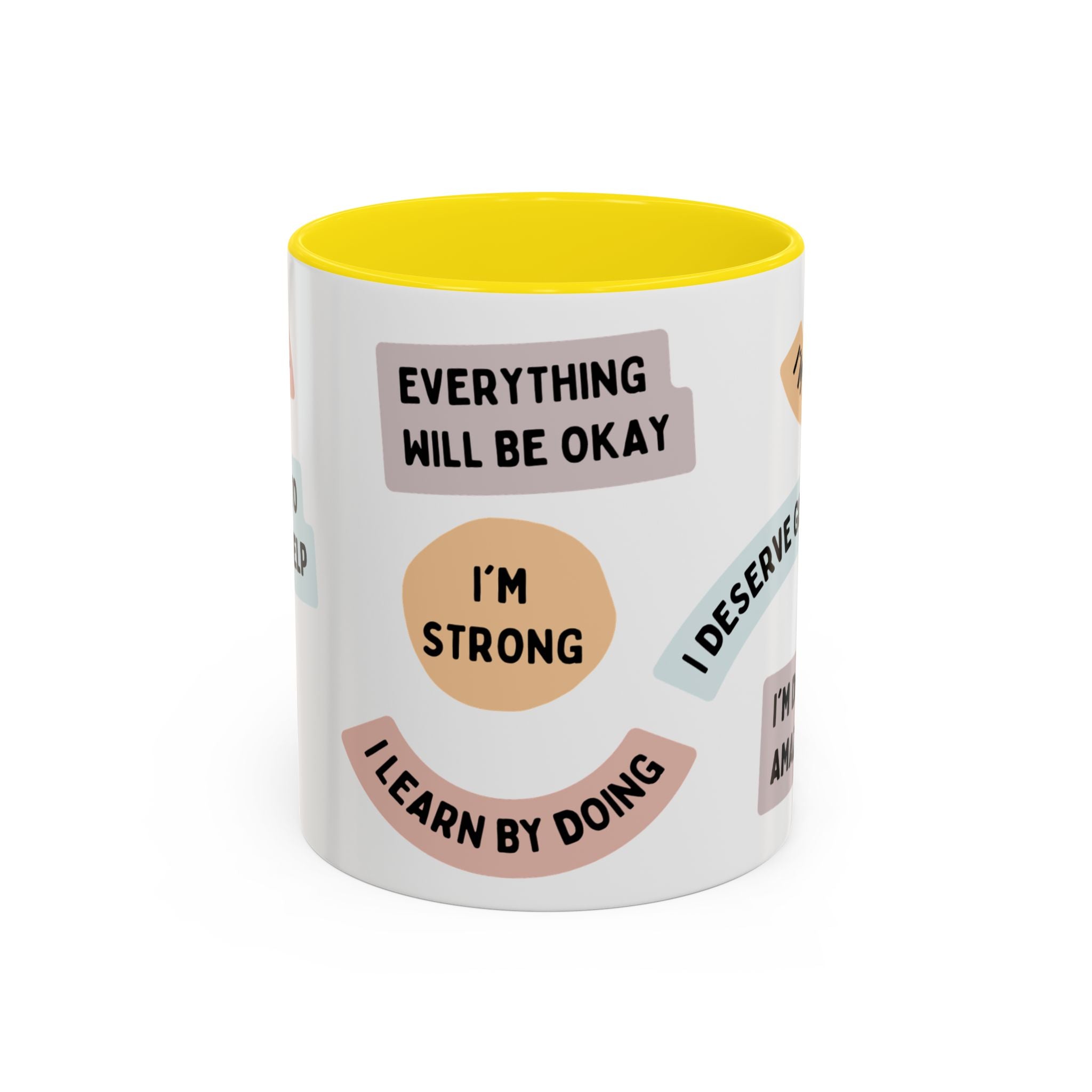 Affirmation Accent Coffee Mug – Positive Quote Inspirational Ceramic Mug (11/15oz)