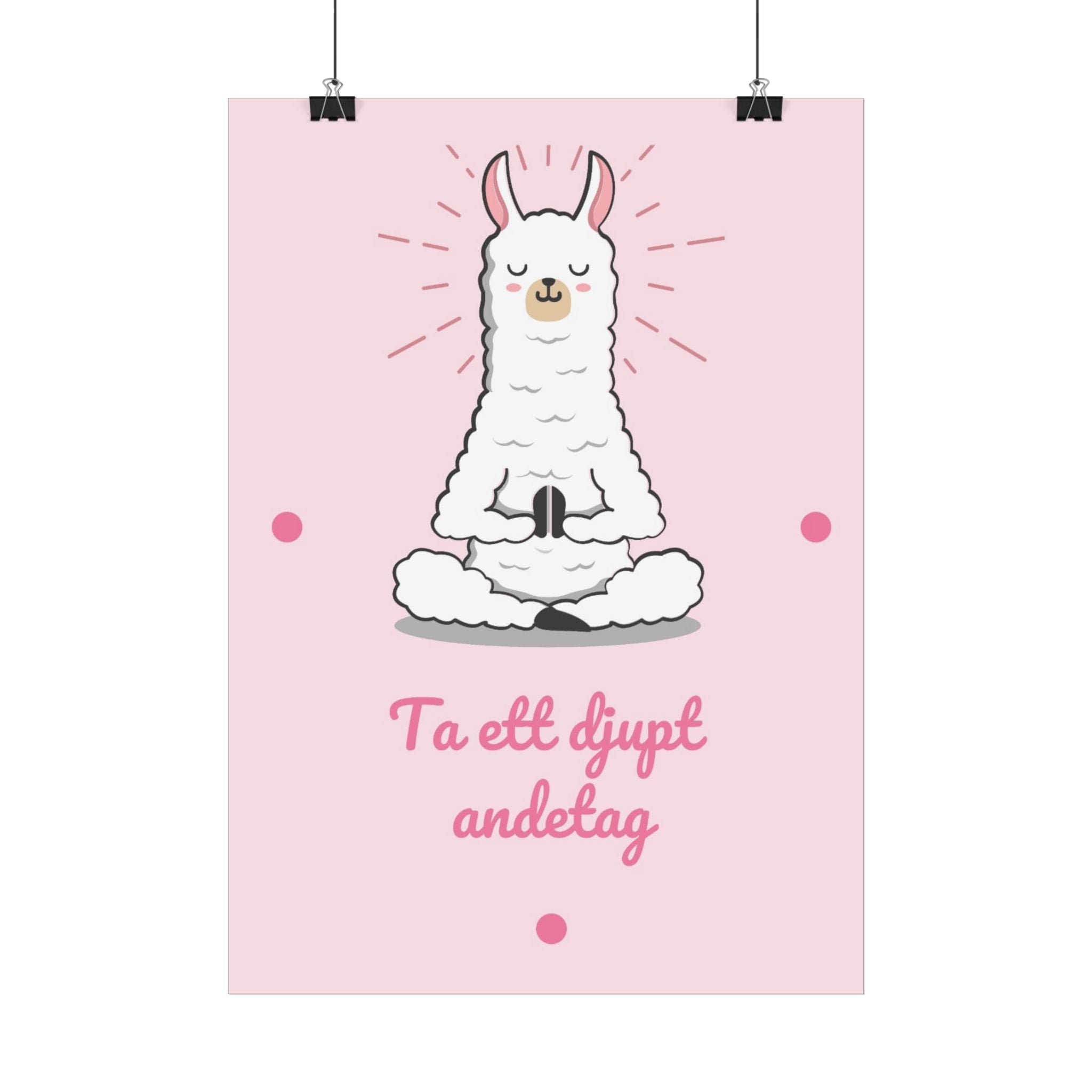 Meditating Llama Poster — "Ta ett djupt andetag" Inspirational Wall Art