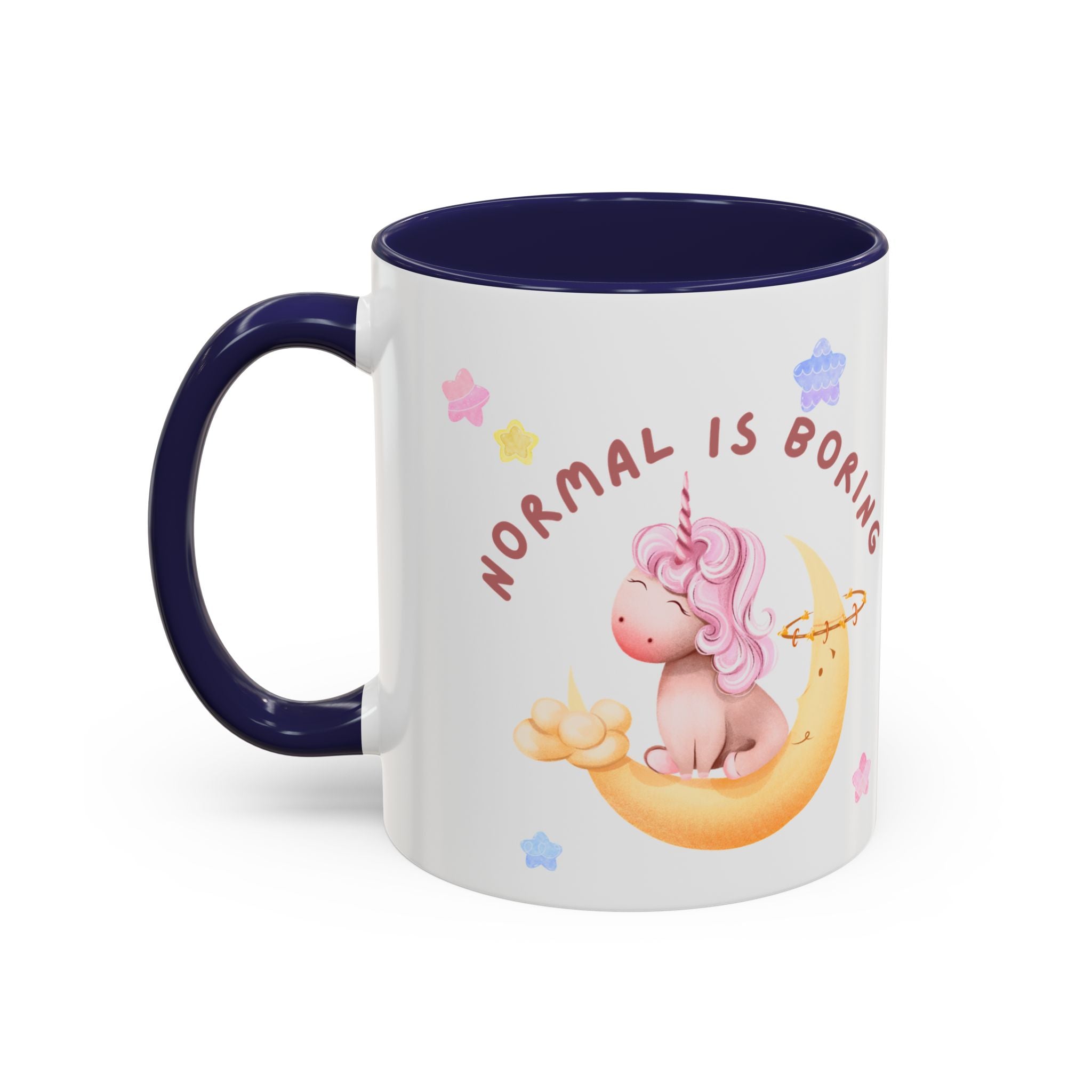 Unicorn Coffee Mug — "Be a Unicorn" Cute Rainbow Cloud Accent Mug