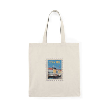 Denmark Nyhavn Stamp Tote Bag — Vintage Travel Canvas Shopper