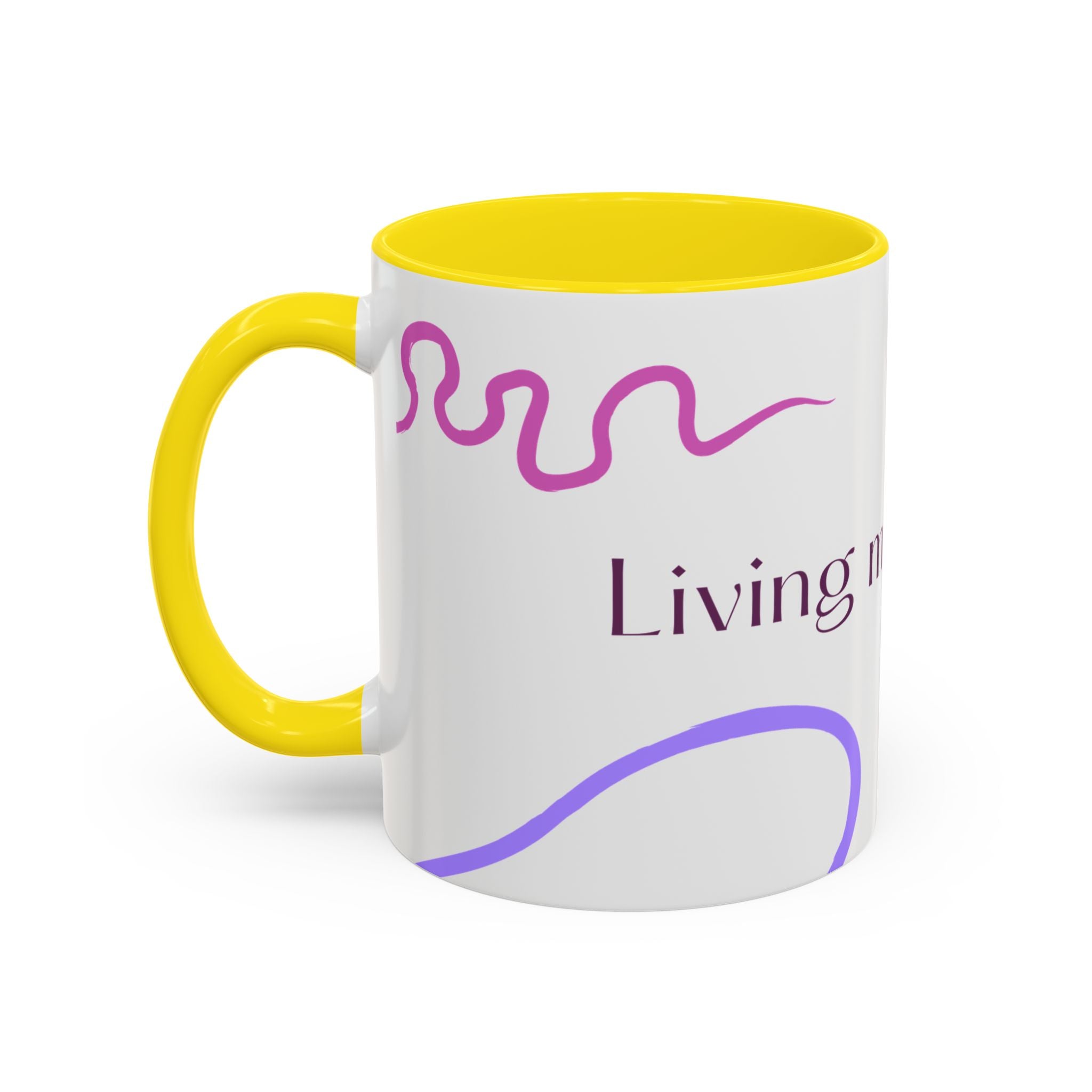 Accent Coffee Mug — 'Living My Best Life' Inspirational Ceramic Mug