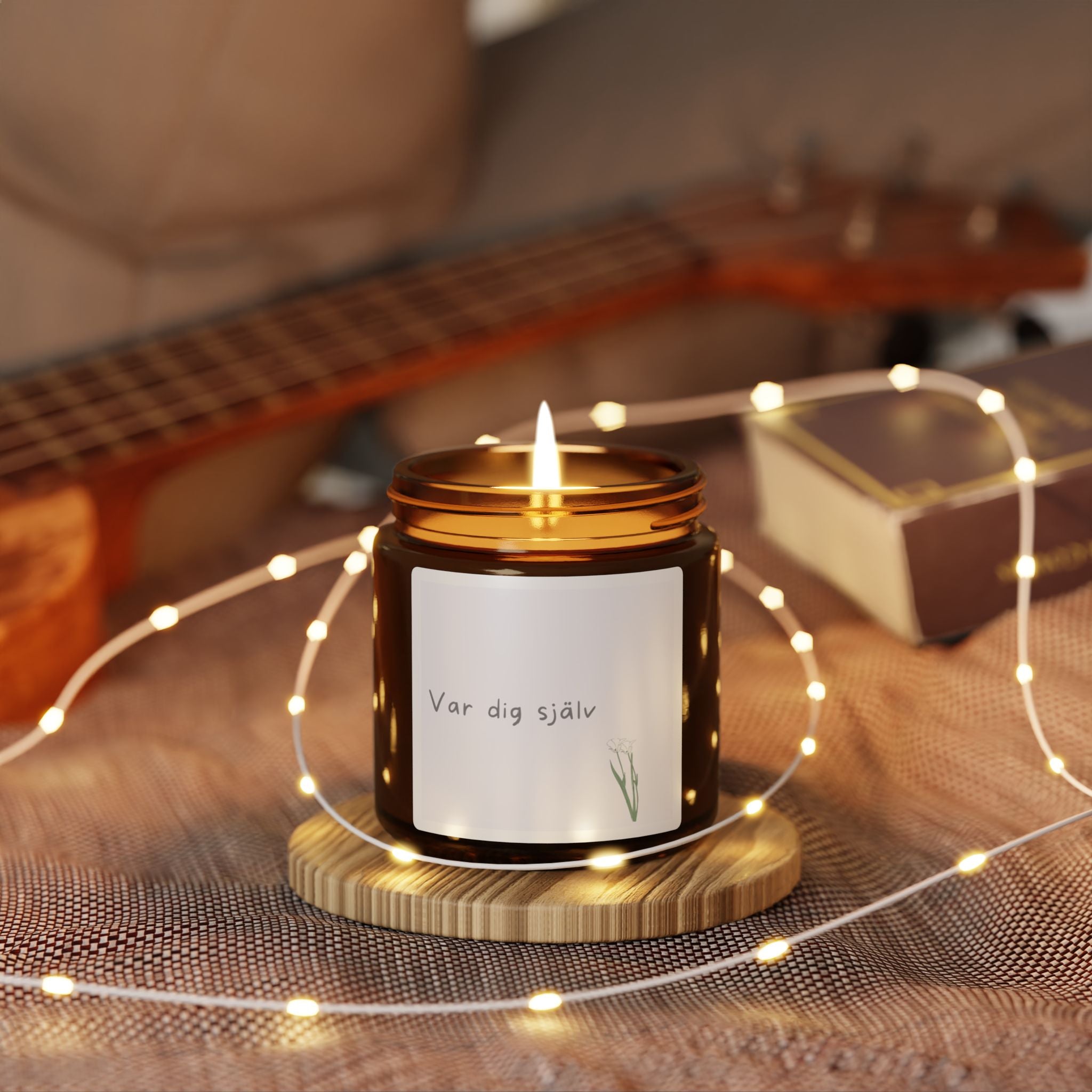 Soy Candle — "Var dig själv" Amber Jar (Relaxing Floral Scent)