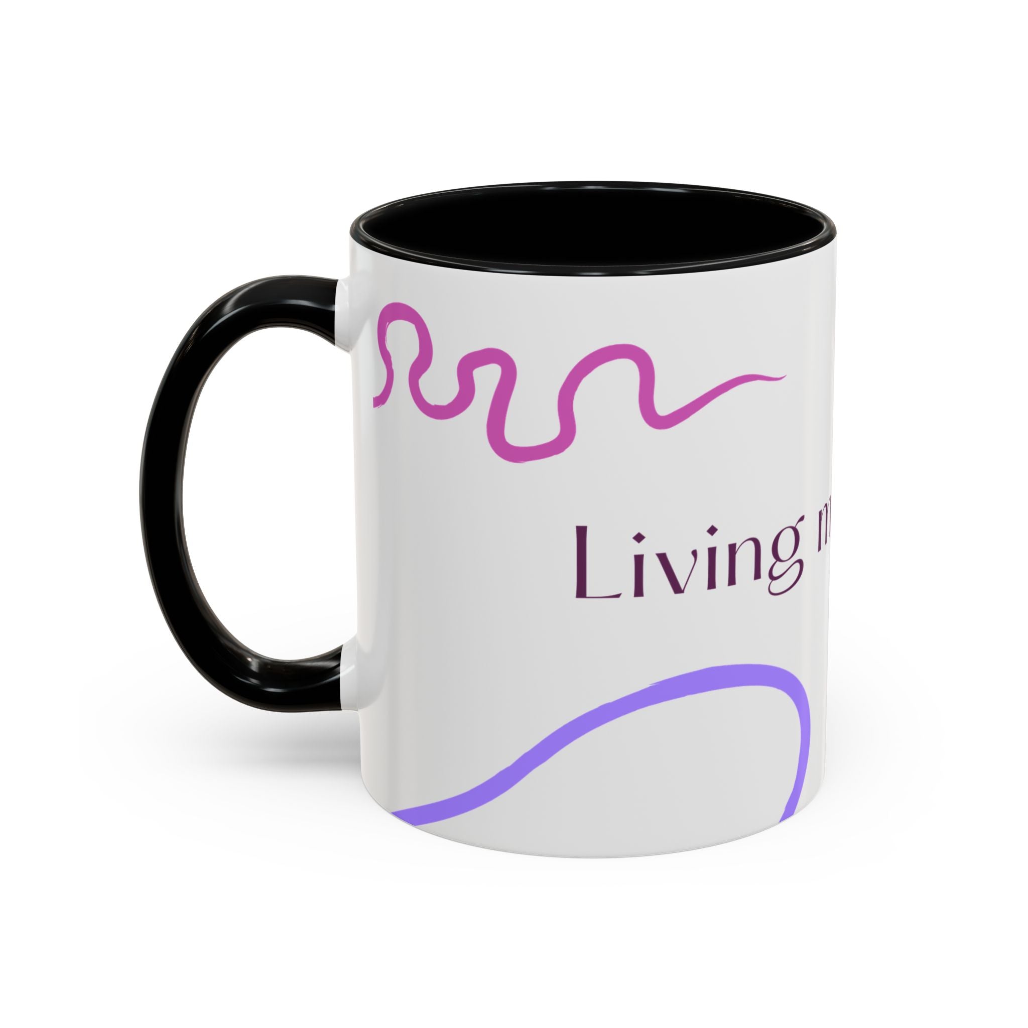 Accent Coffee Mug — 'Living My Best Life' Inspirational Ceramic Mug