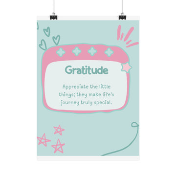 Gratitude Wall Poster — Inspirational Quote Art for Home, Office & Classroom