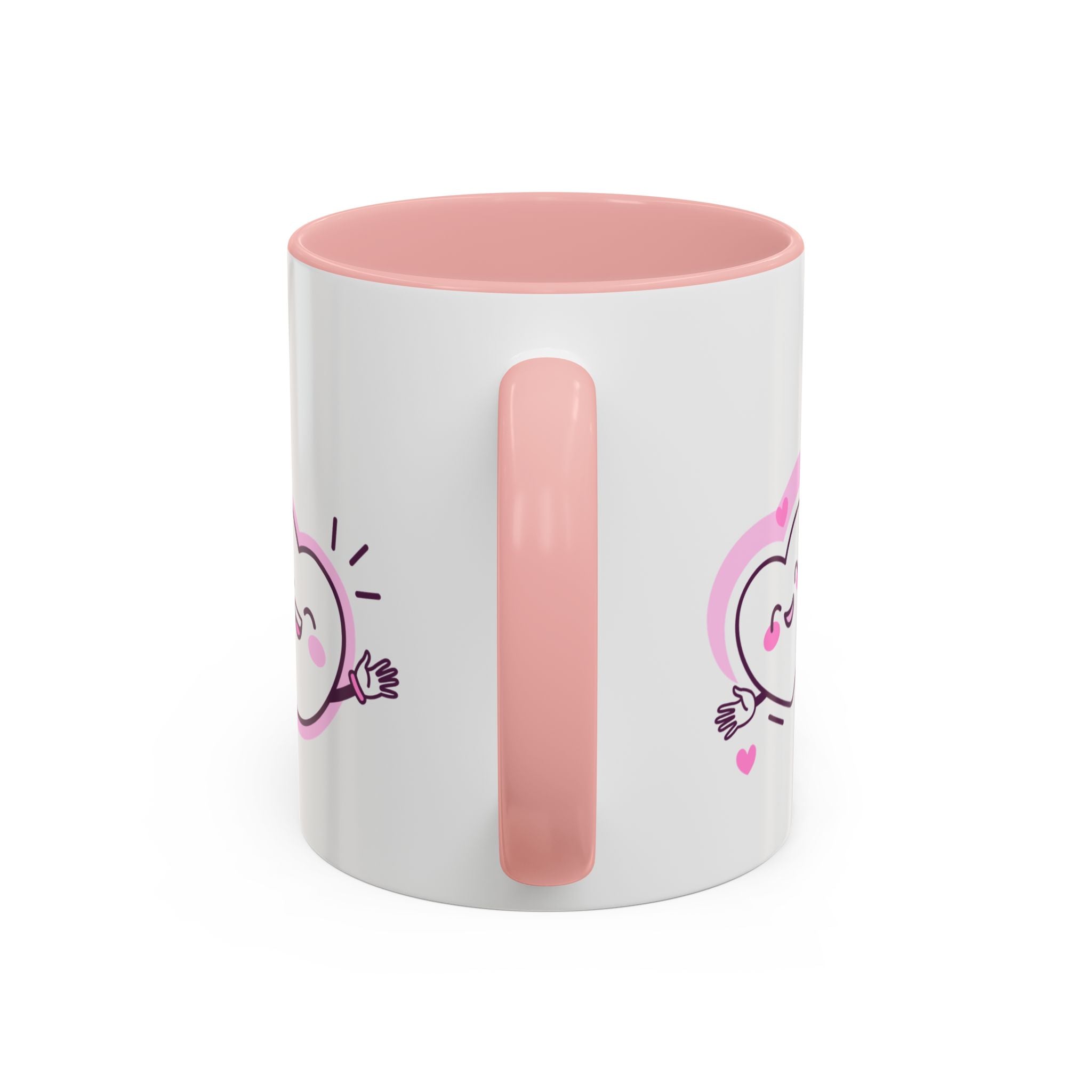 You Warm My Heart Accent Coffee Mug — Cute Pink Heart Valentine Gift (11/15oz)
