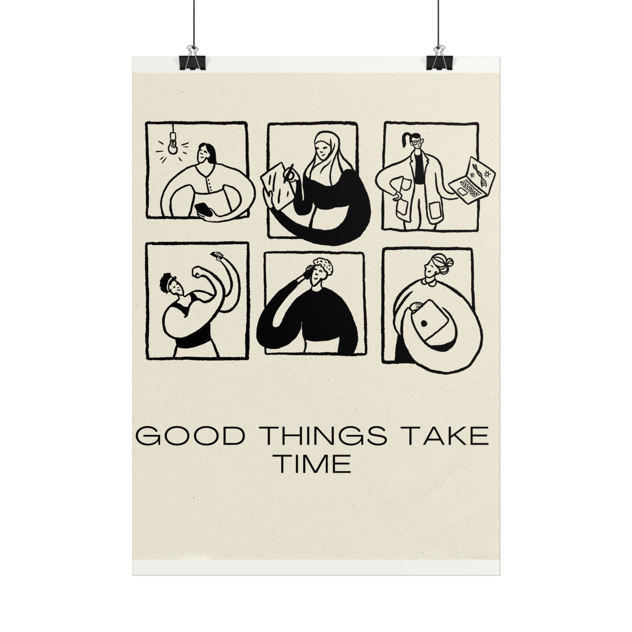 Good Things Take Time Poster — Minimalist Motivational Wall Art