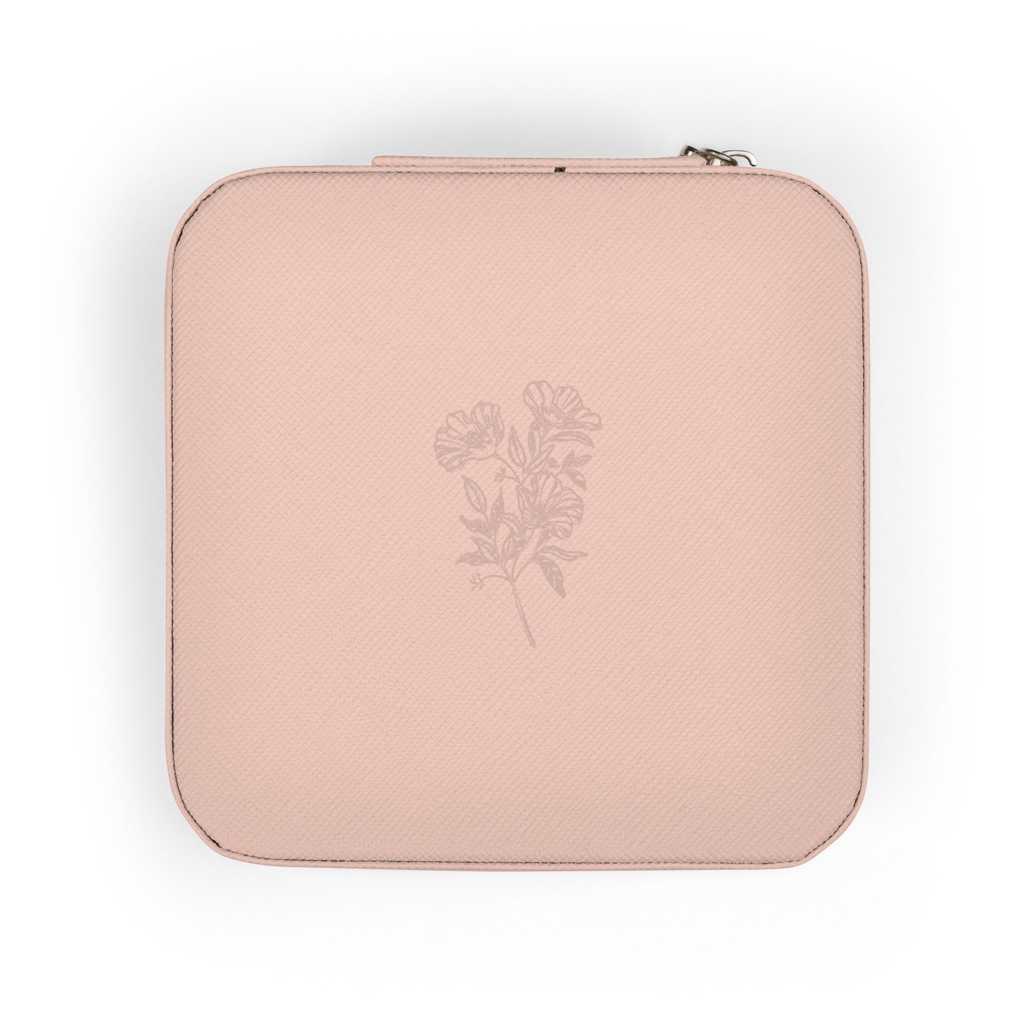 Portable Travel Jewelry Case – Compact Pink Organizer with Ring Rolls & Compartments