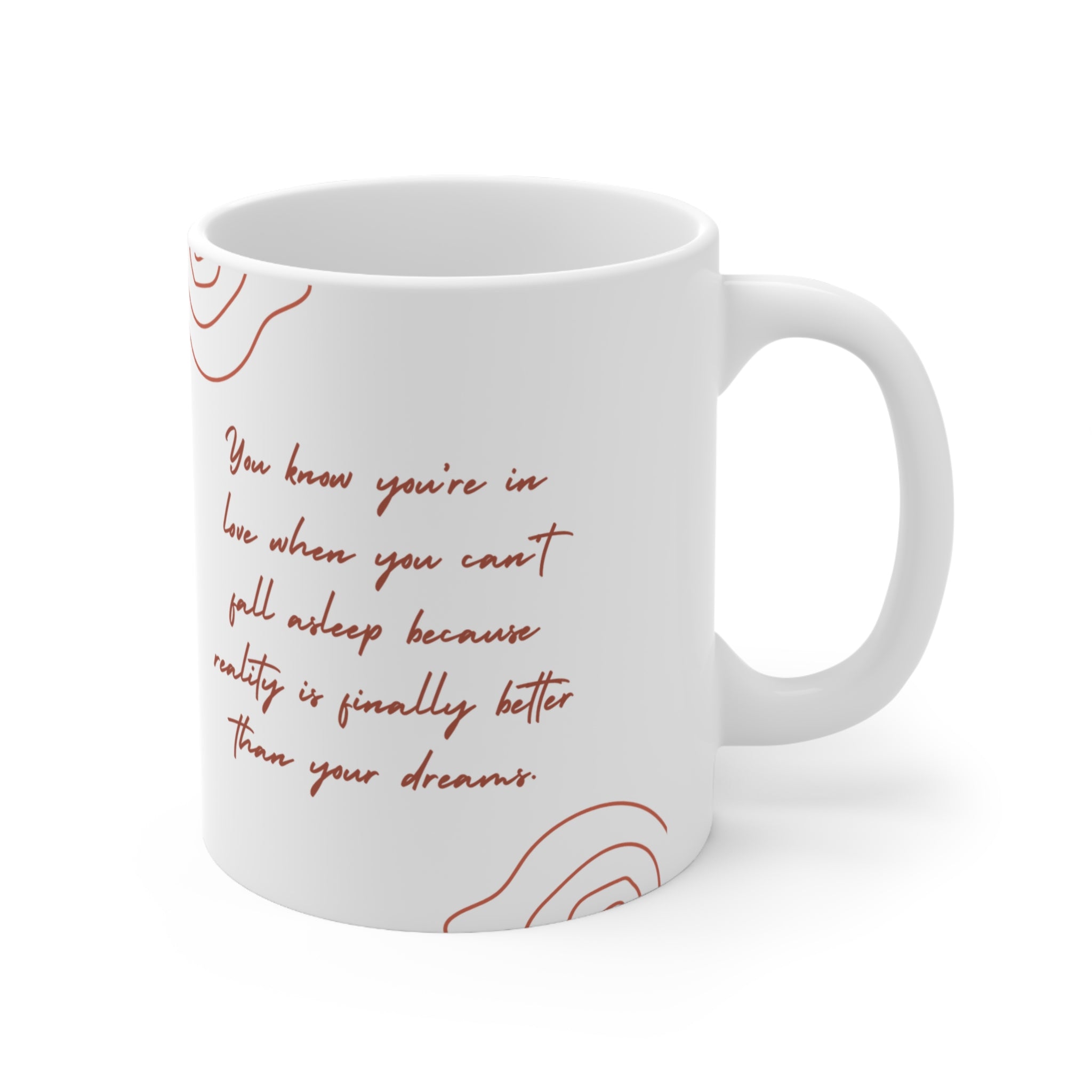 Minimalist Abstract Ceramic Coffee Mug — Modern Pink Geometric Design (11oz, 15oz)