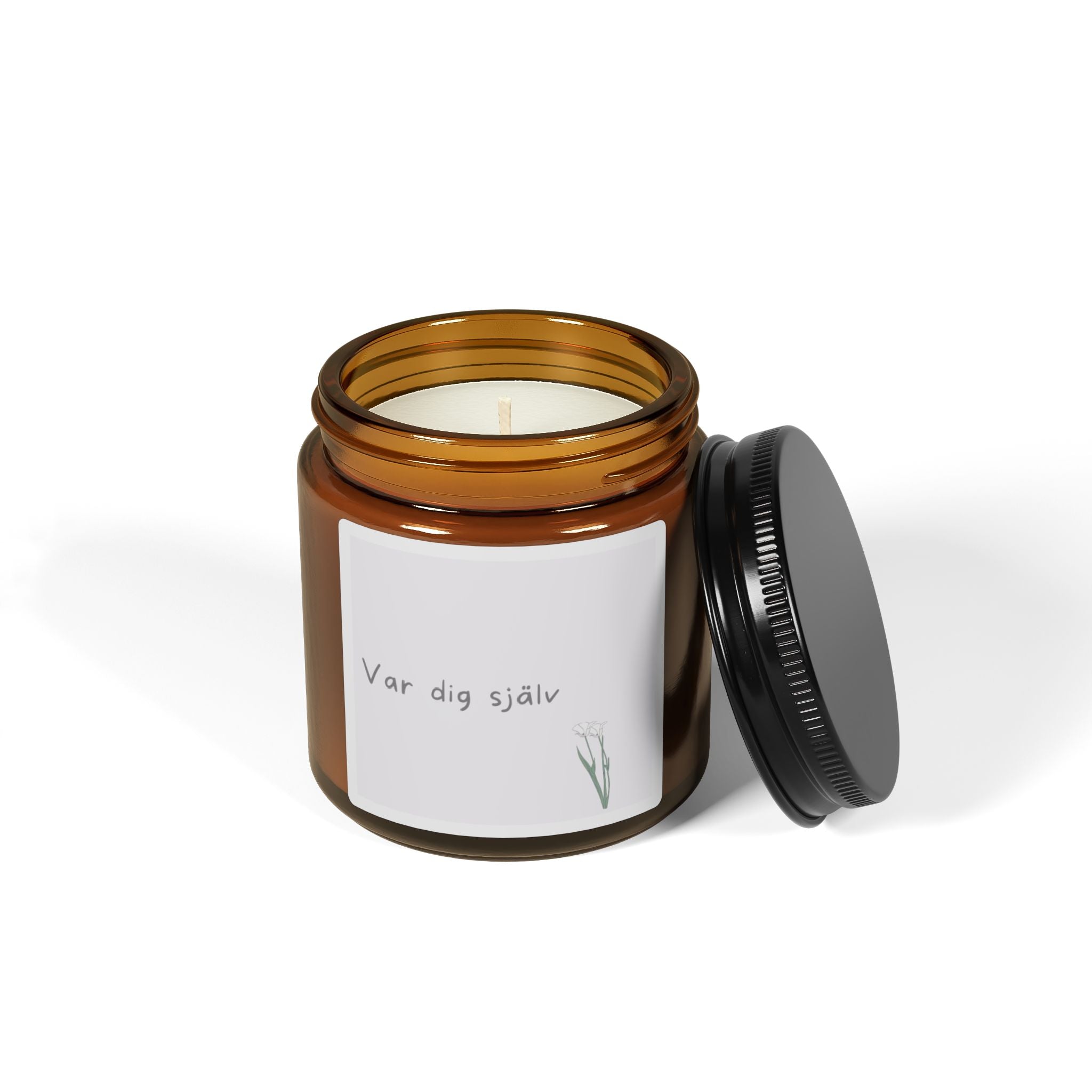 Soy Candle — "Var dig själv" Amber Jar (Relaxing Floral Scent)