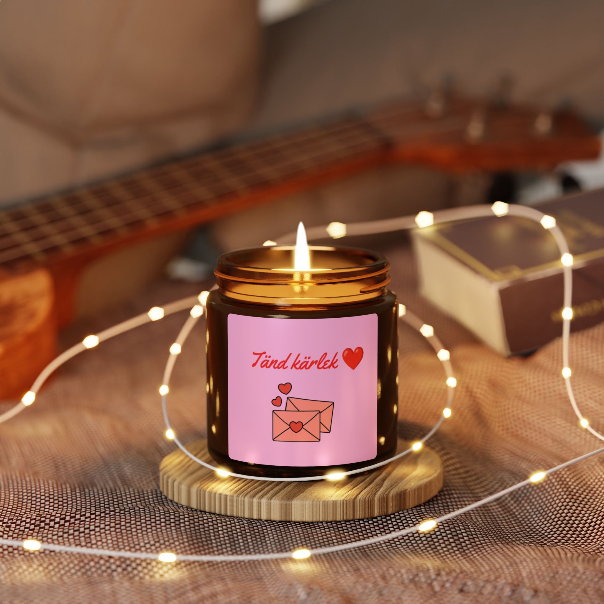 Tänd kärlek Soy Candle — Amber Jar Valentine Scented Candle