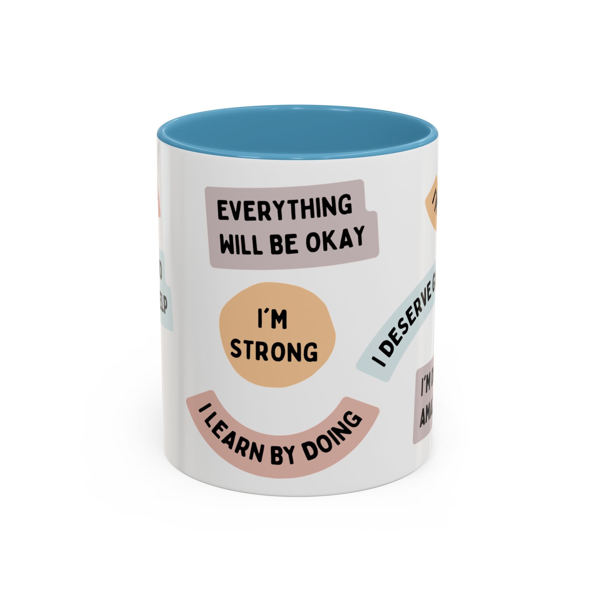 Affirmation Accent Coffee Mug – Positive Quote Inspirational Ceramic Mug (11/15oz)