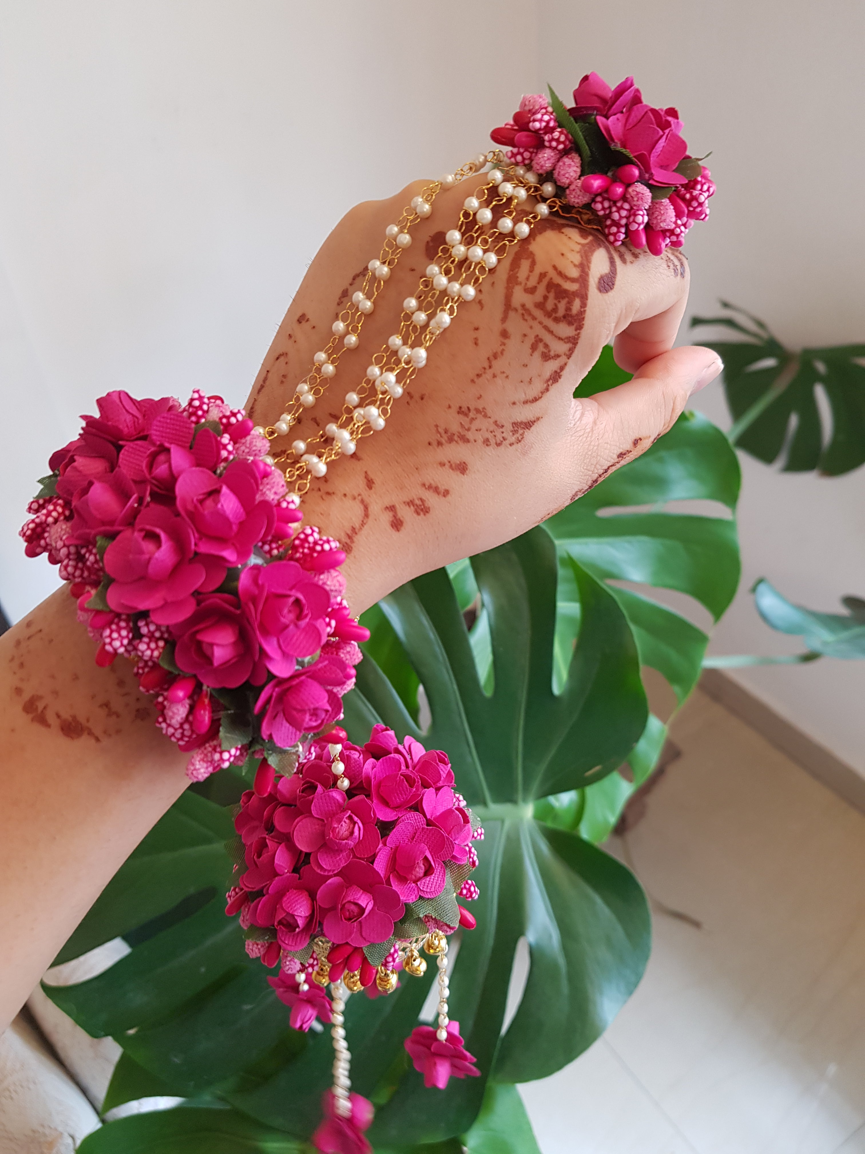 Regal Crimson Floral Jewelry Suite