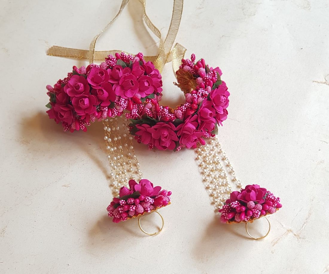 Regal Crimson Floral Jewelry Suite